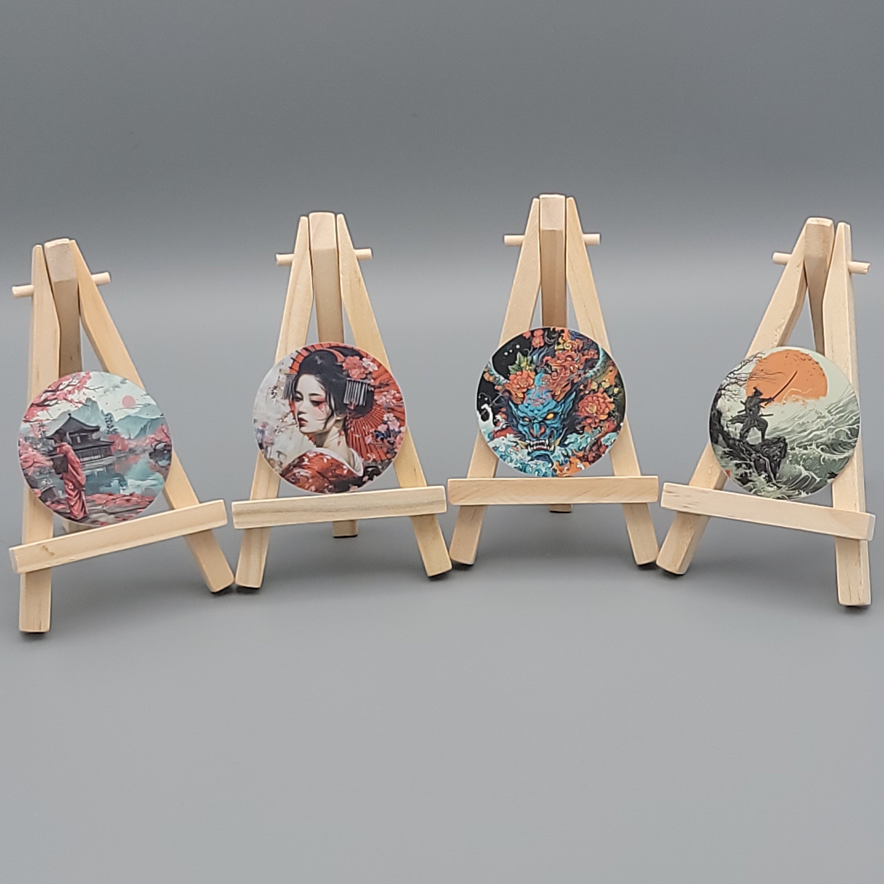 Japan Style Sticker Set B (Set of 4) - Edo Period - Holographic Effect -