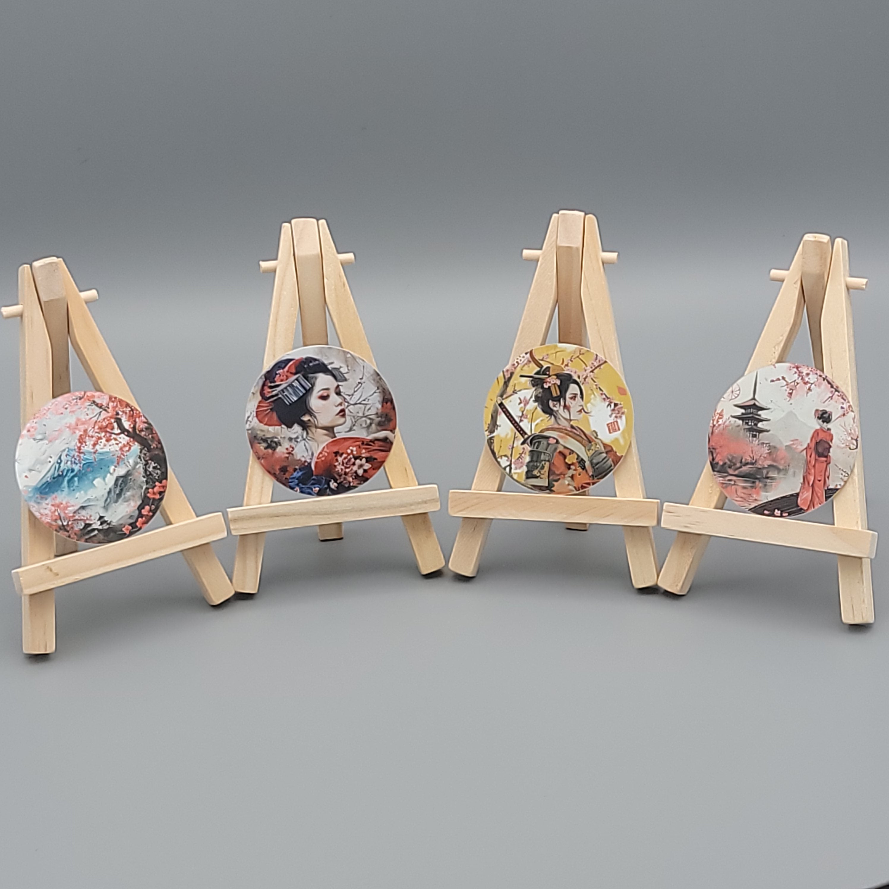 Japan Style Sticker Set A (Set of 4) - Edo Period - Holographic Effect -