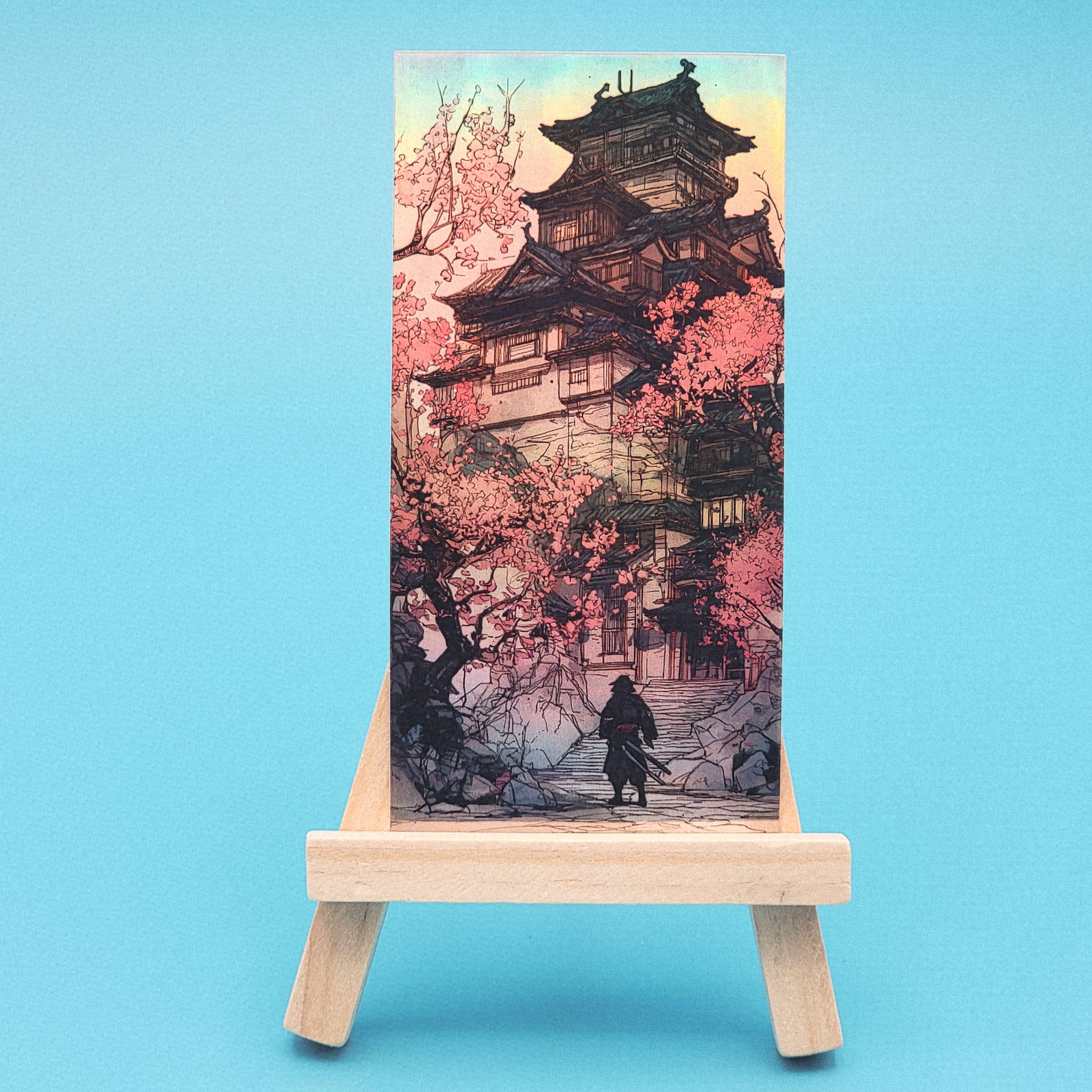 Holographic Edo Japan Sticker Set: Woodblock Art, Laptop Decals (4"x2")