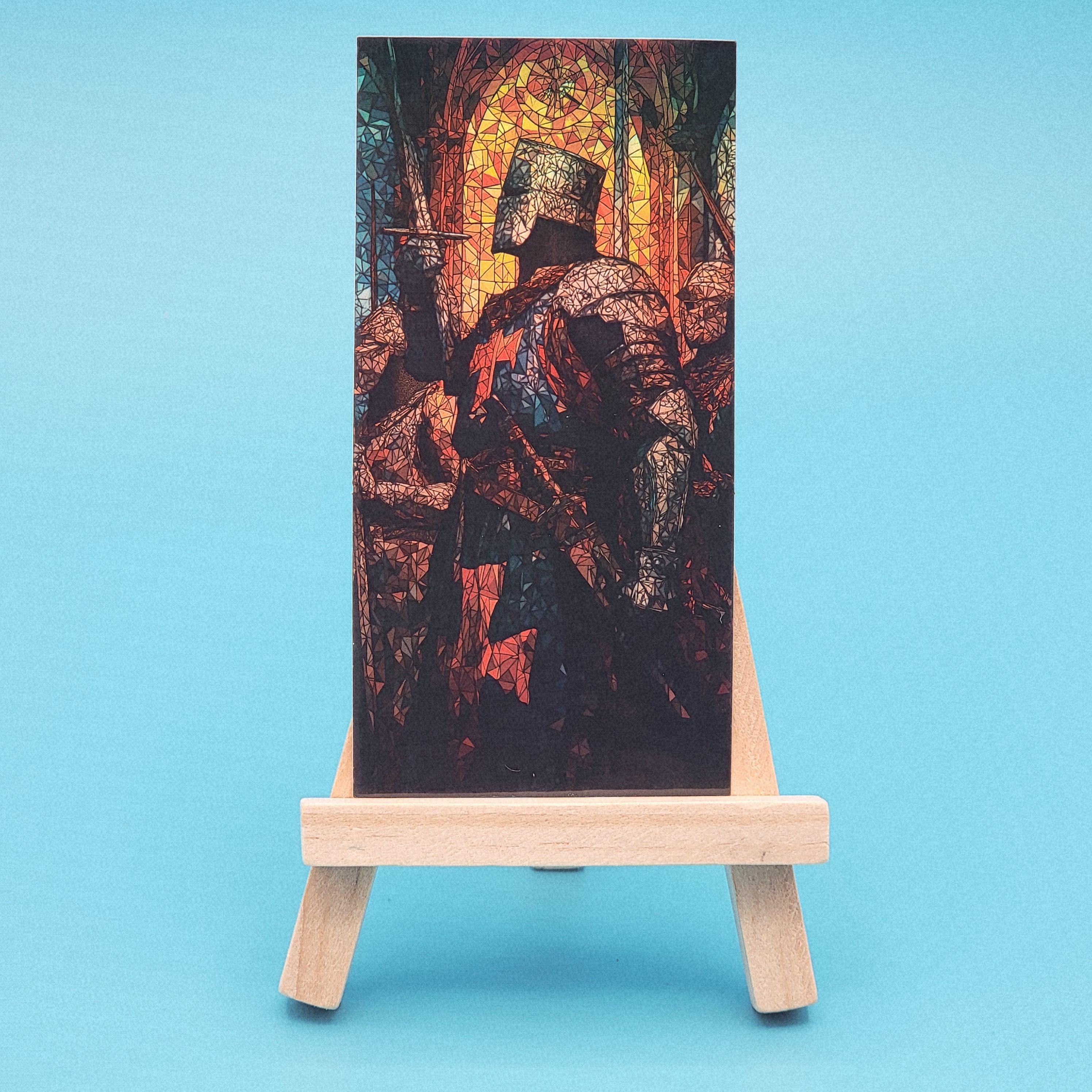Holographic Knight Sticker Set: Stained Glass Medieval Fantasy (4"x2")
