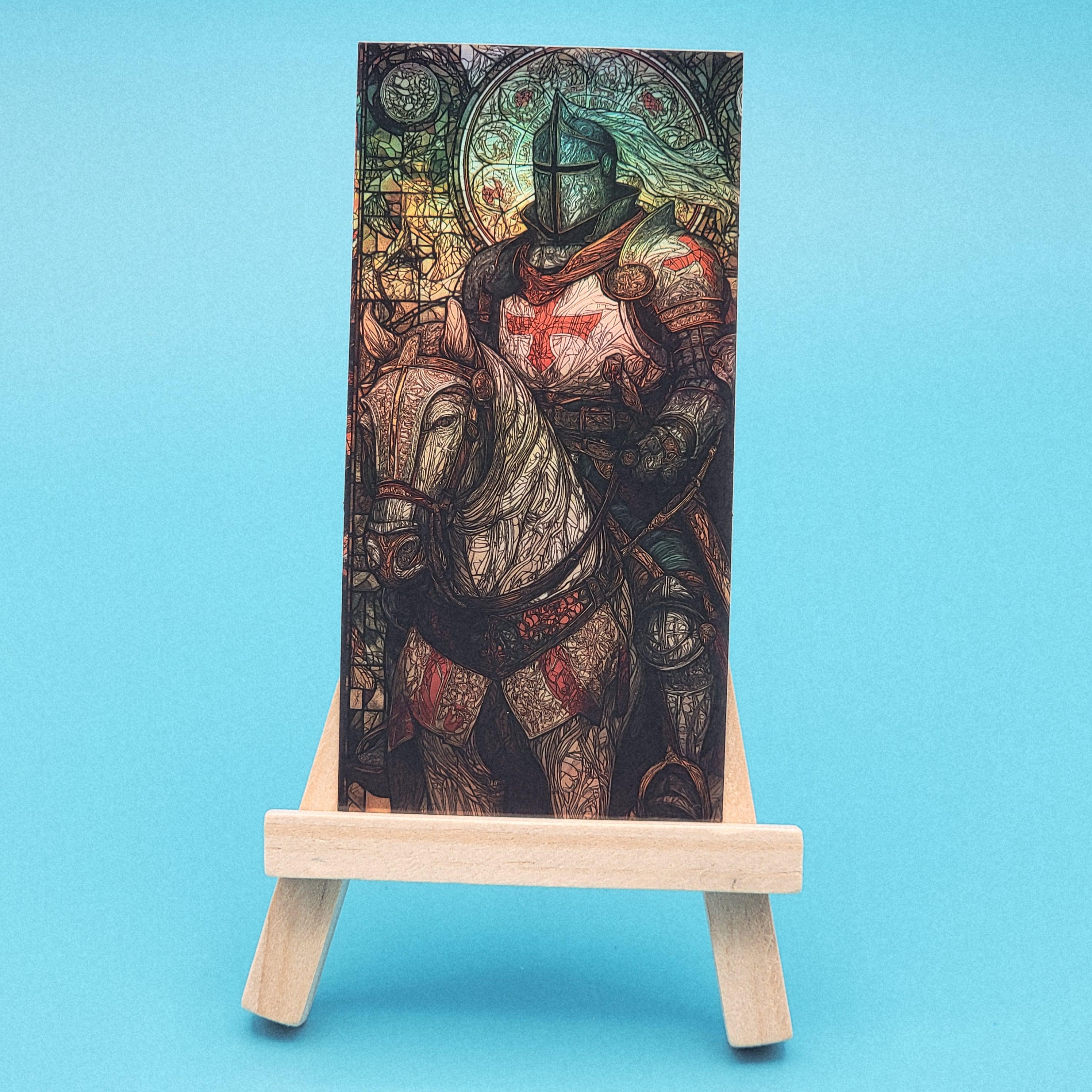 Holographic Knight Sticker Set: Stained Glass Medieval Fantasy (4"x2")