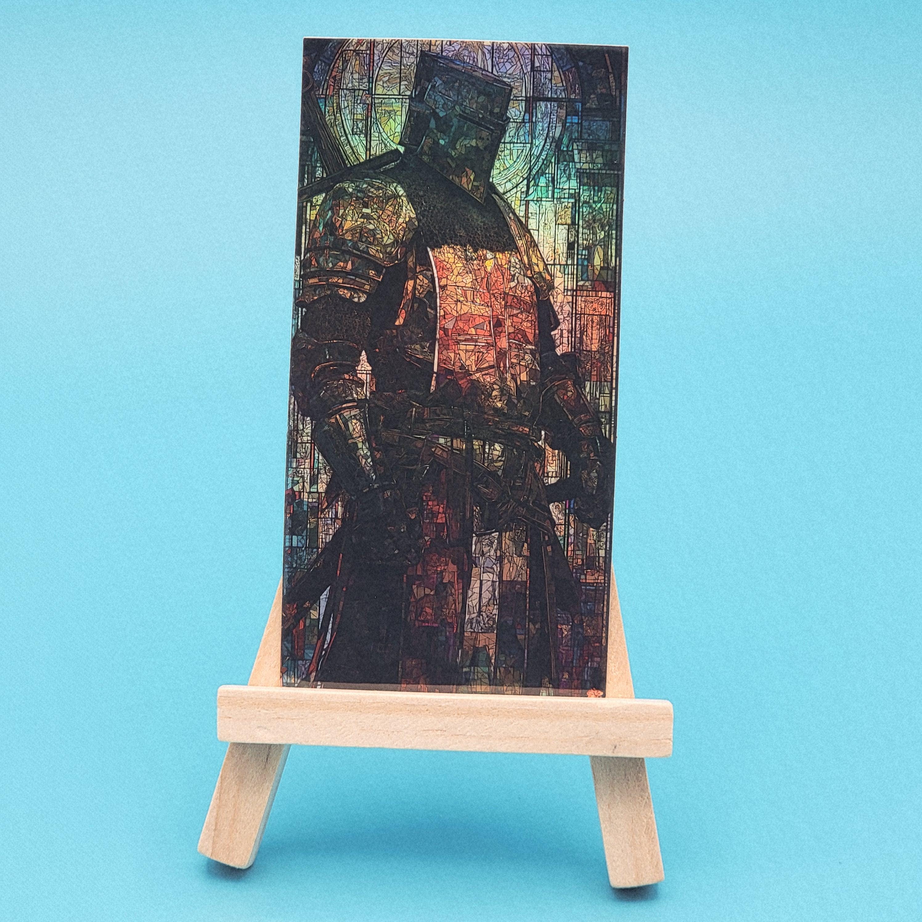 Holographic Knight Sticker Set: Stained Glass Medieval Fantasy (4"x2")