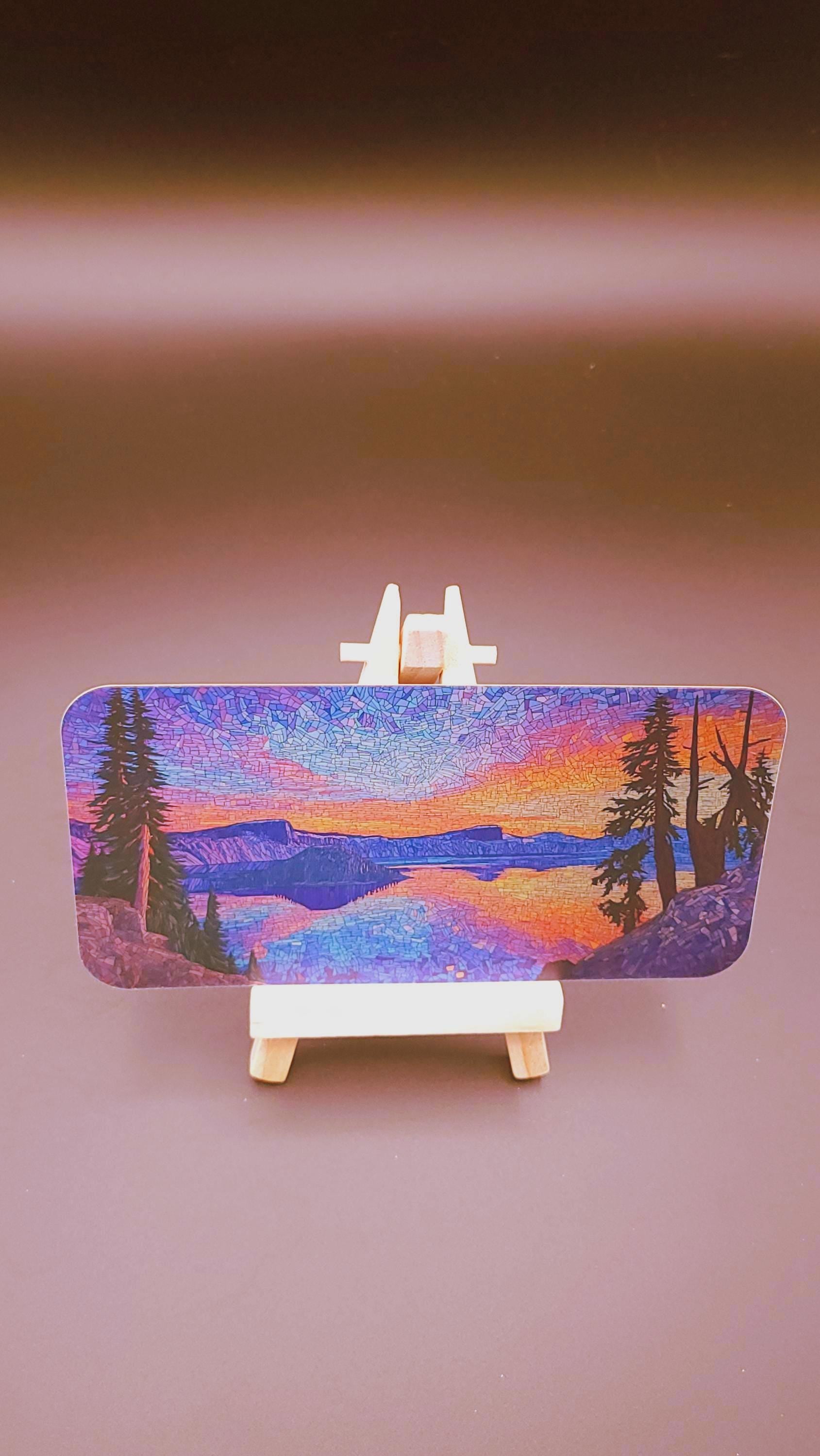 Holographic Oregon Nature Stickers: Crater Lake, Columbia River Gorge (Set of 4)