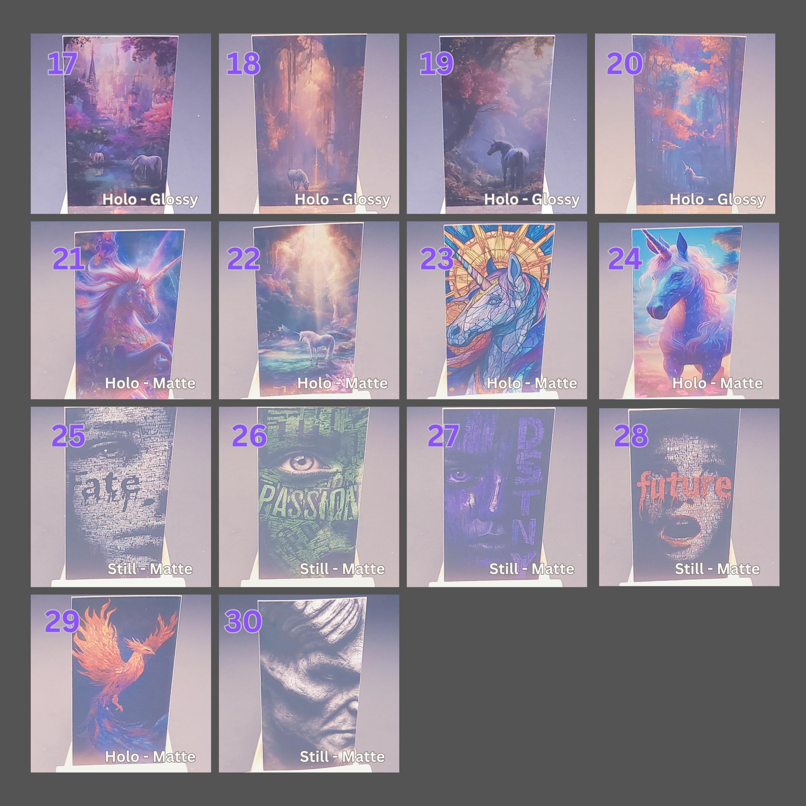 Holo Stickers 4x2": Fantasy, Japan, Unicorns - Mix & Match Set