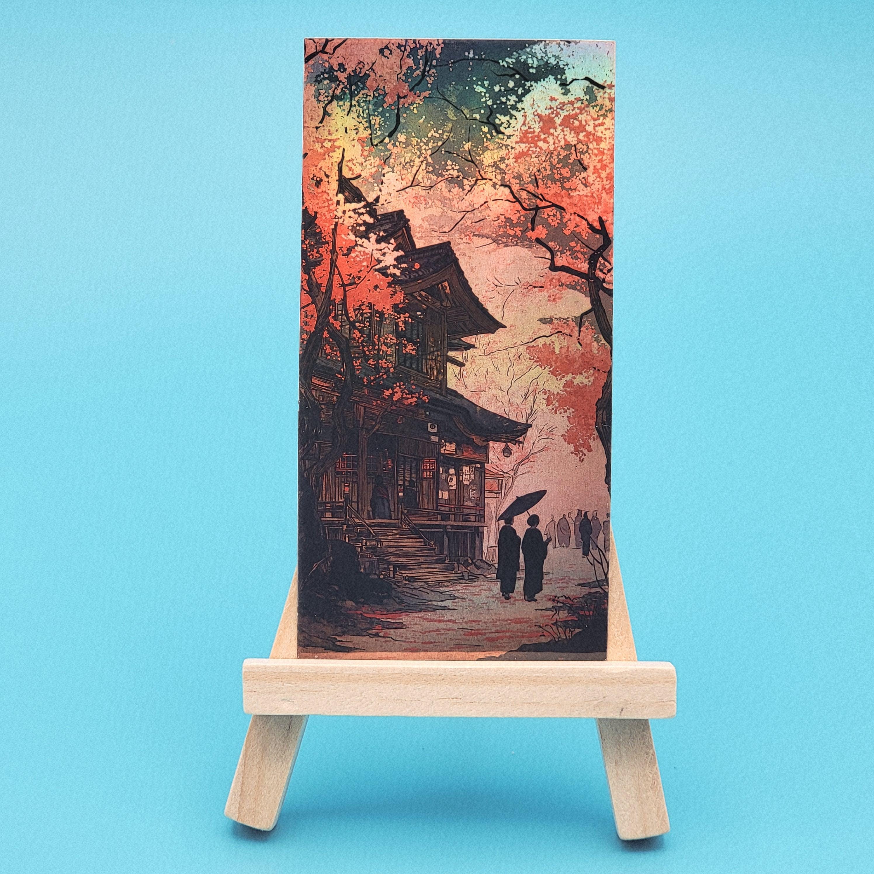 Holographic Edo Japan Sticker Set: Woodblock Art, Laptop Decals (4"x2")