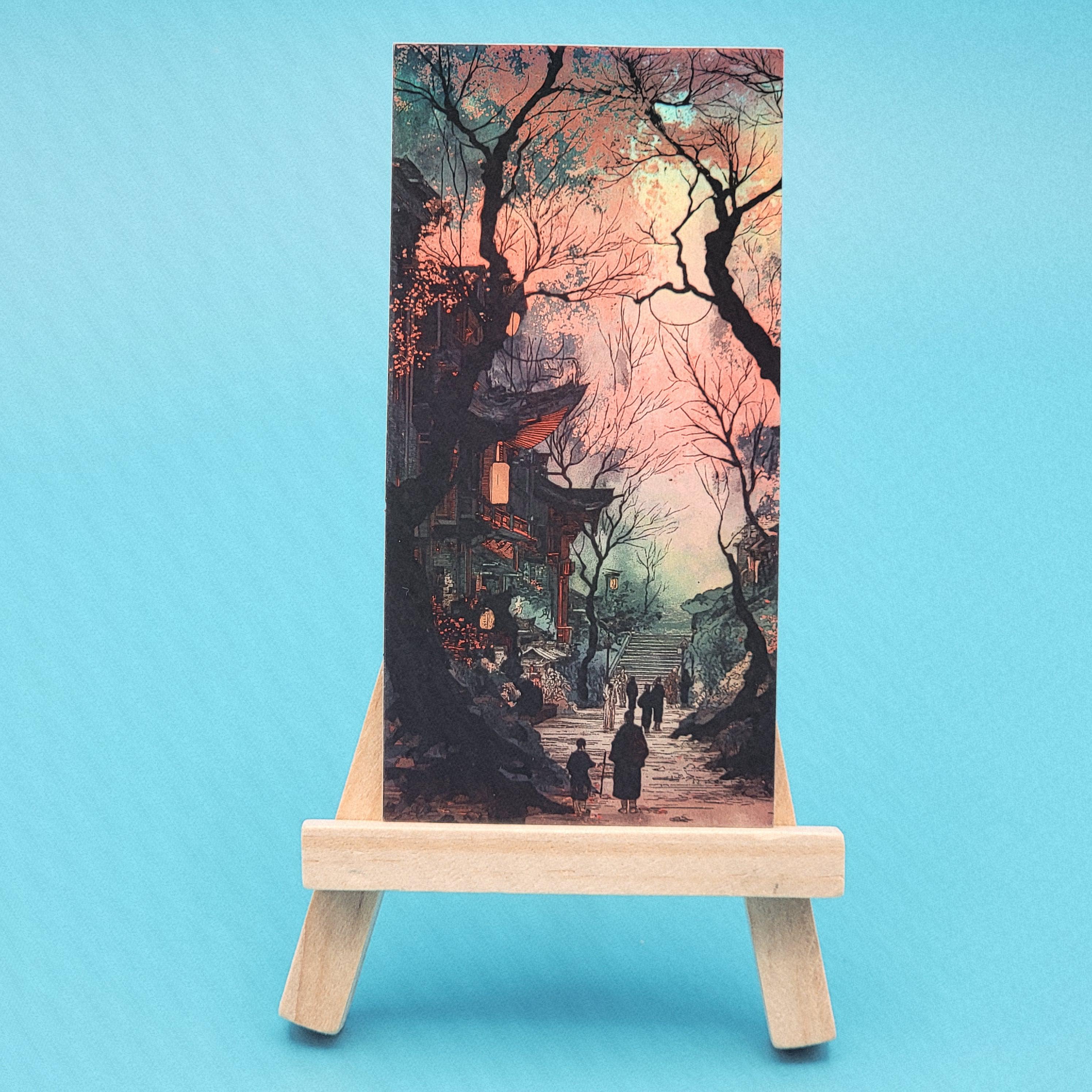 Holographic Edo Japan Sticker Set: Woodblock Art, Laptop Decals (4"x2")