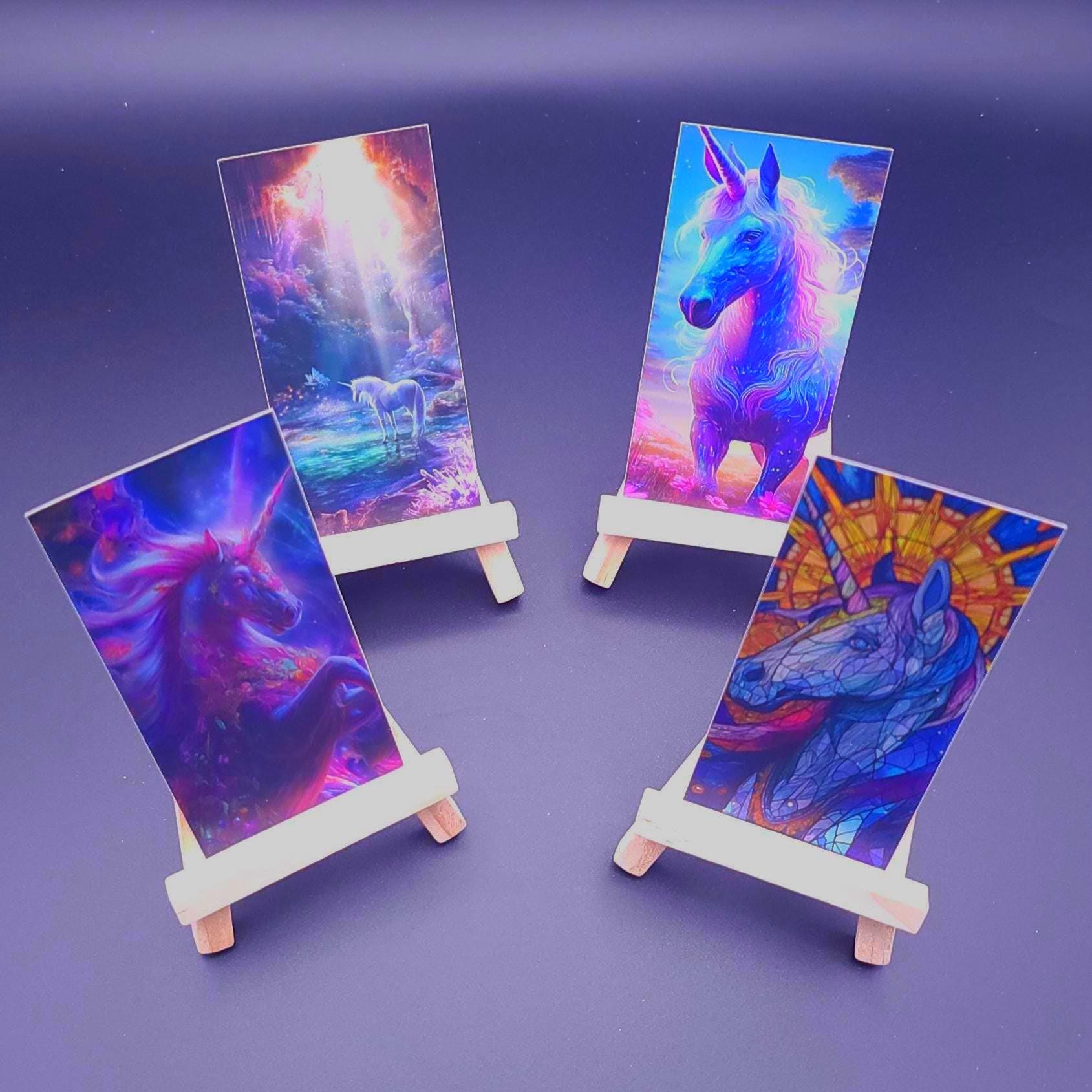 Holographic Unicorn Stickers: Fairy Tale Fantasy Art, Laptop Decals (Set of 4)