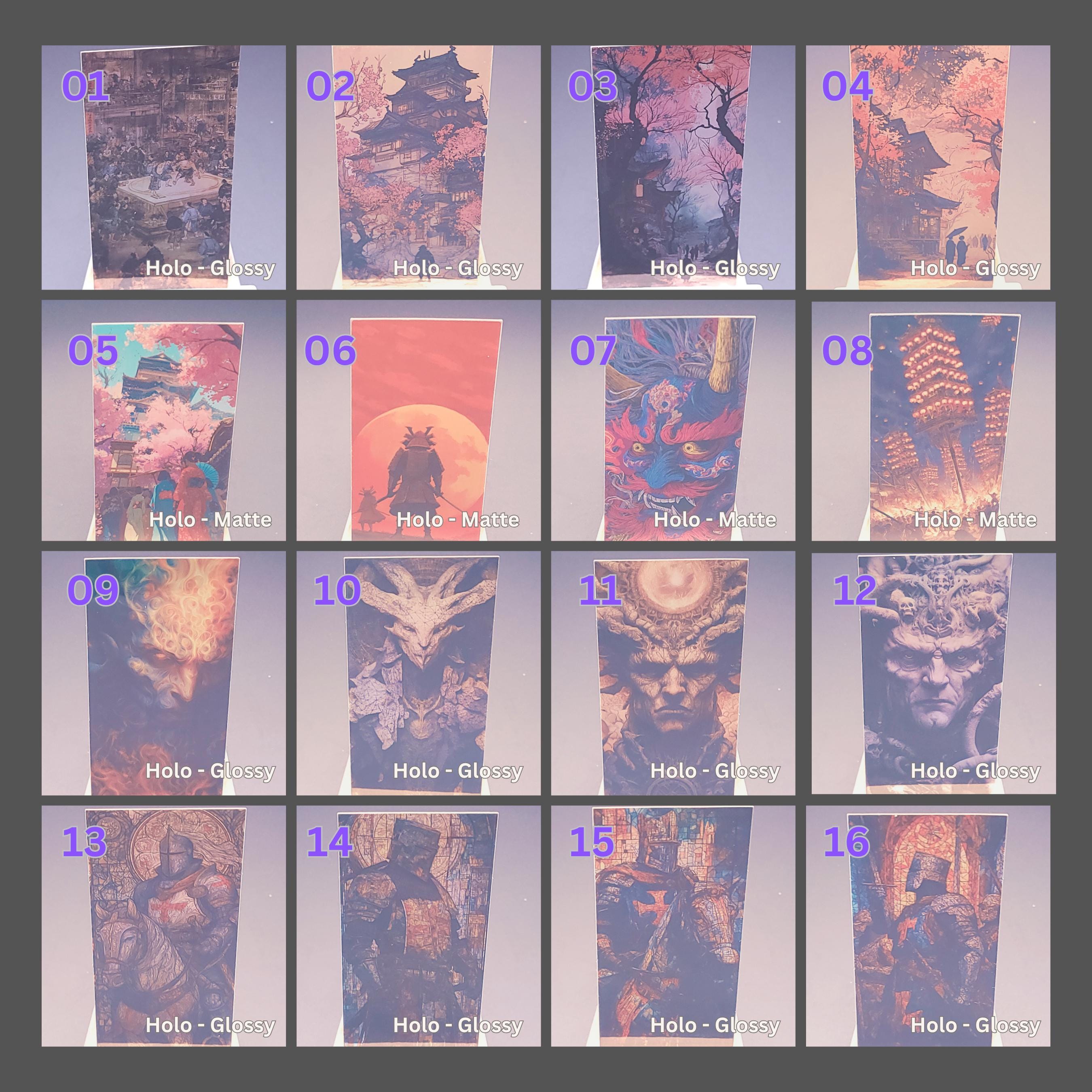 Holo Stickers 4x2": Fantasy, Japan, Unicorns - Mix & Match Set