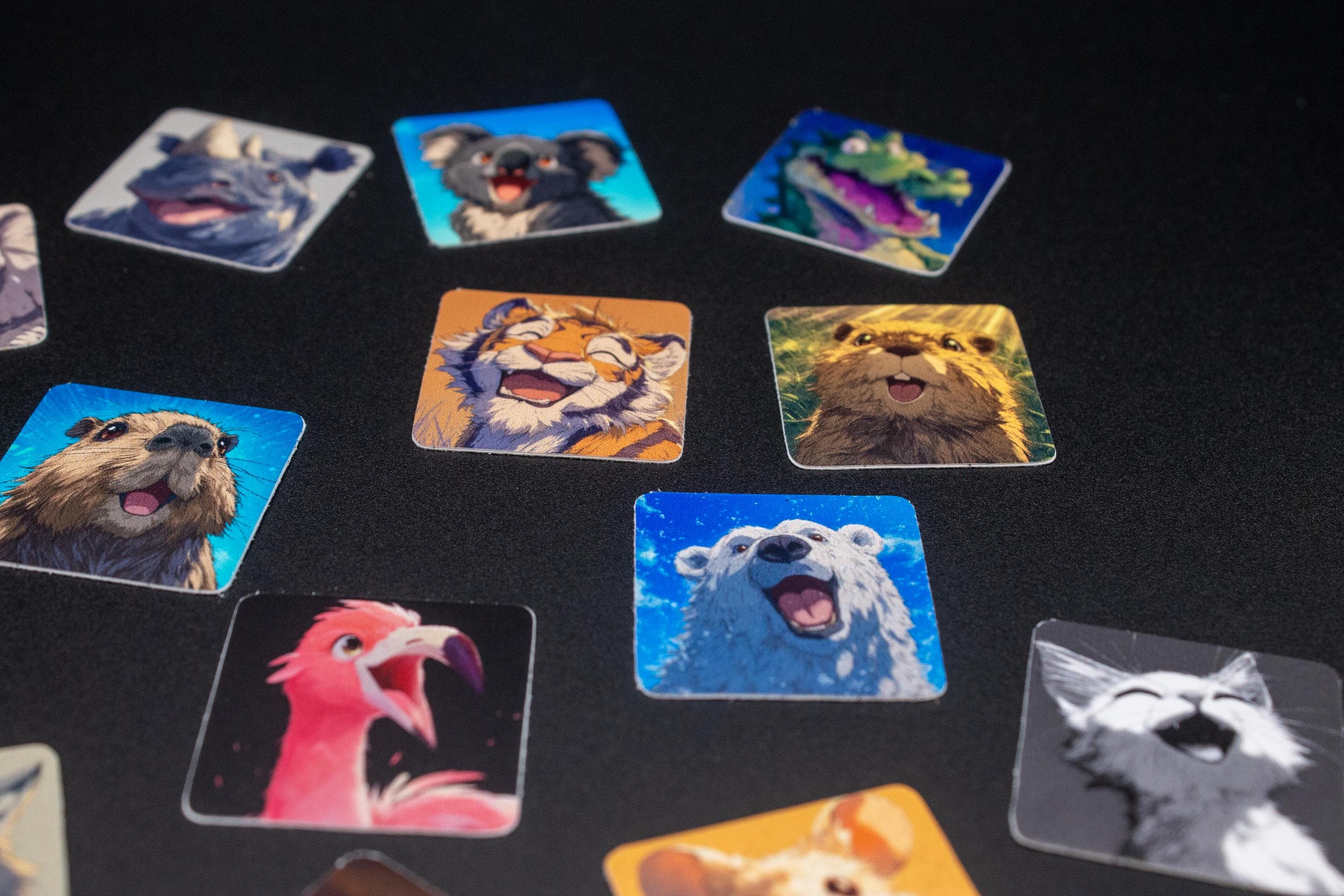 Cute Mini Anime Style Animal Stickers (Set of 20), 1x1 Inch
