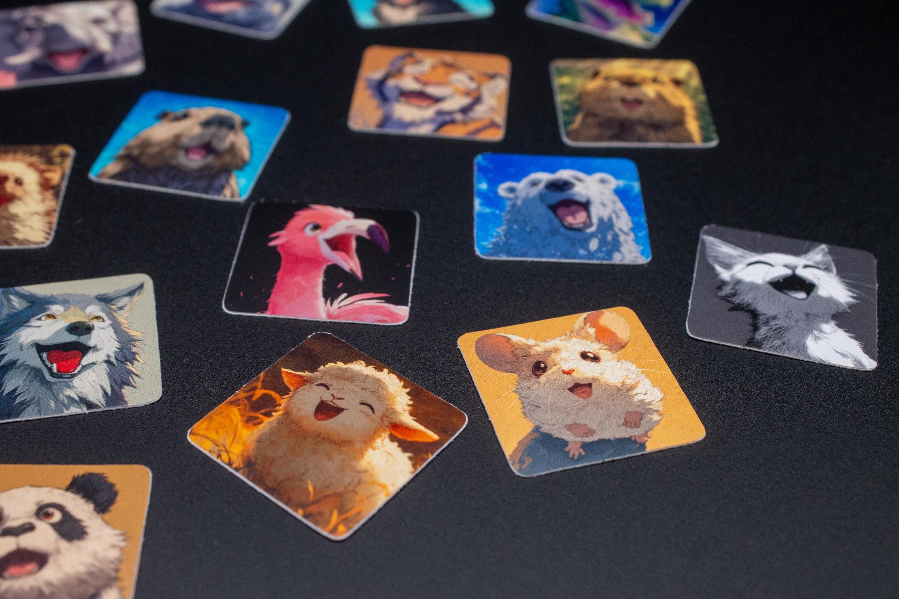 Cute Mini Anime Style Animal Stickers (Set of 20), 1x1 Inch