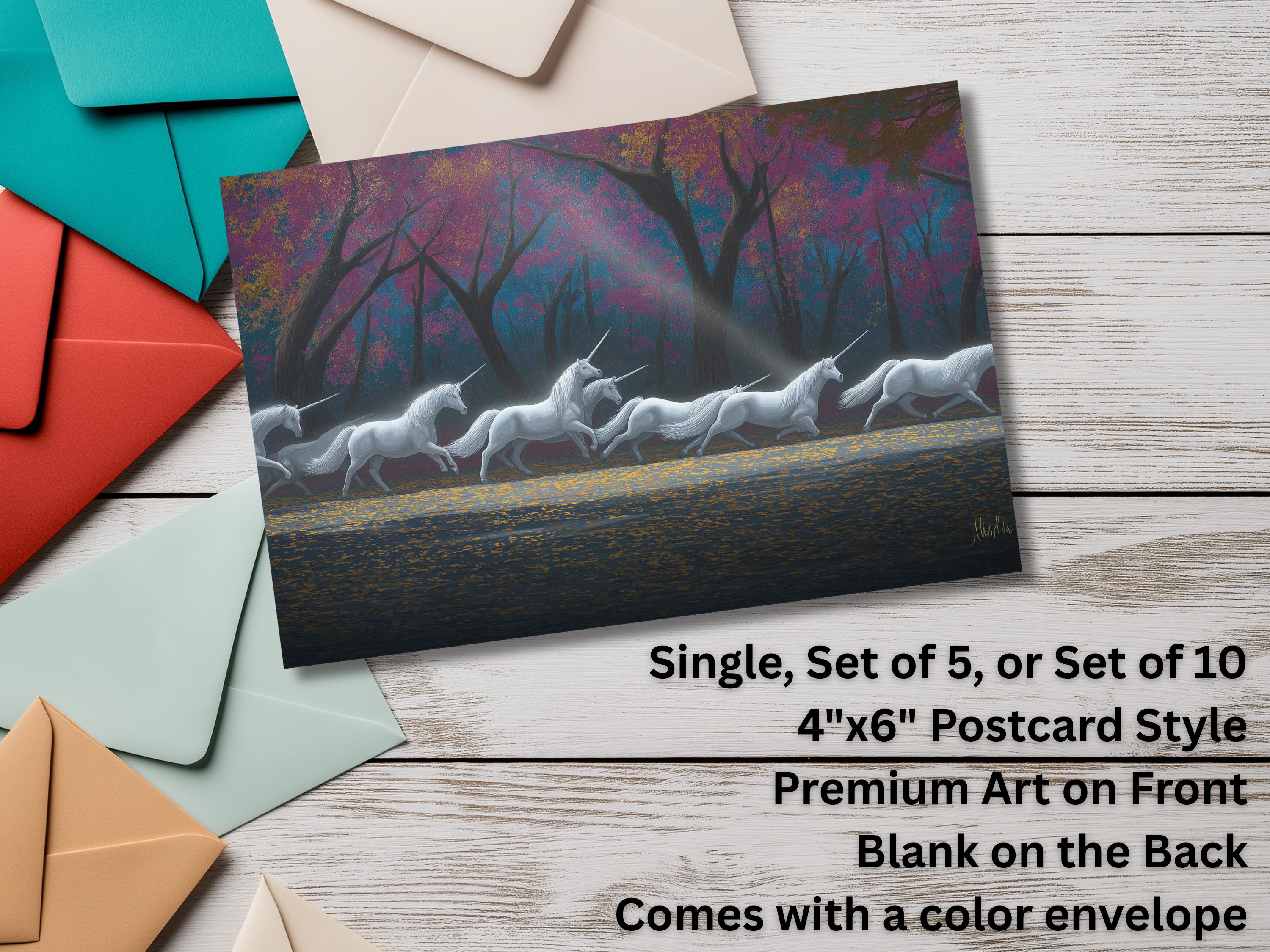 Unicorn Notecards with Envelope: Blank Notecard, Any Occasion, Greeting Cards, Thank you Cards