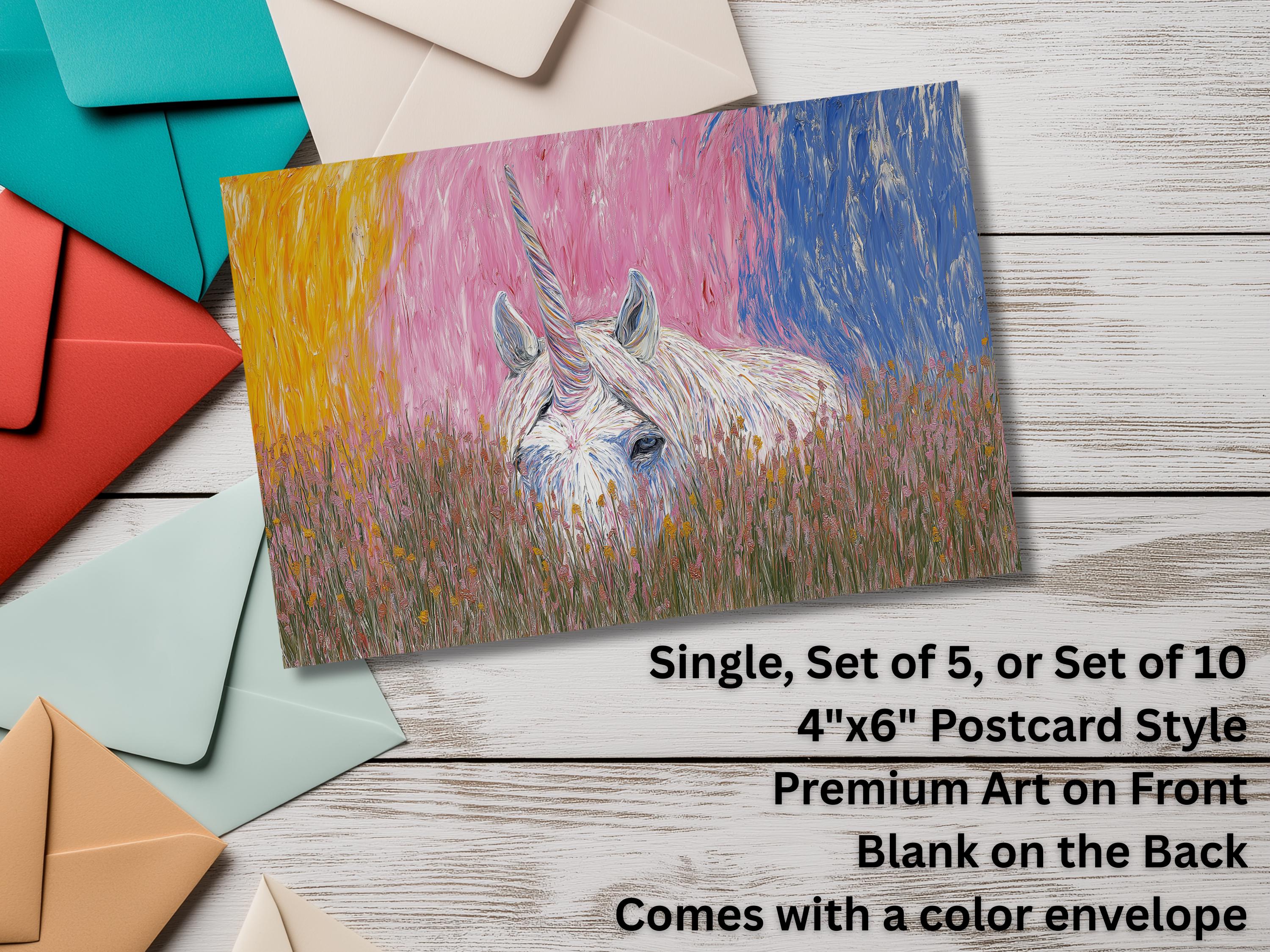 Unicorn Notecards with Envelope: Blank Notecard, Any Occasion, Greeting Cards, Thank you Cards