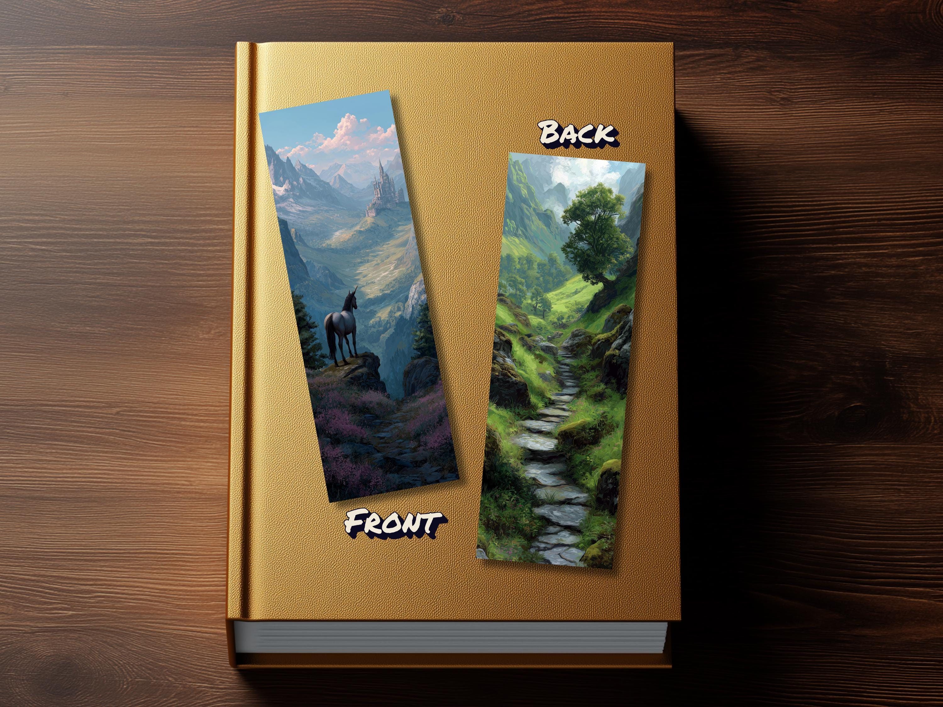 Unicorn Bookmark Set (Set of 4), double sided, High Fantasy Bookmark, Premium Bookmarks