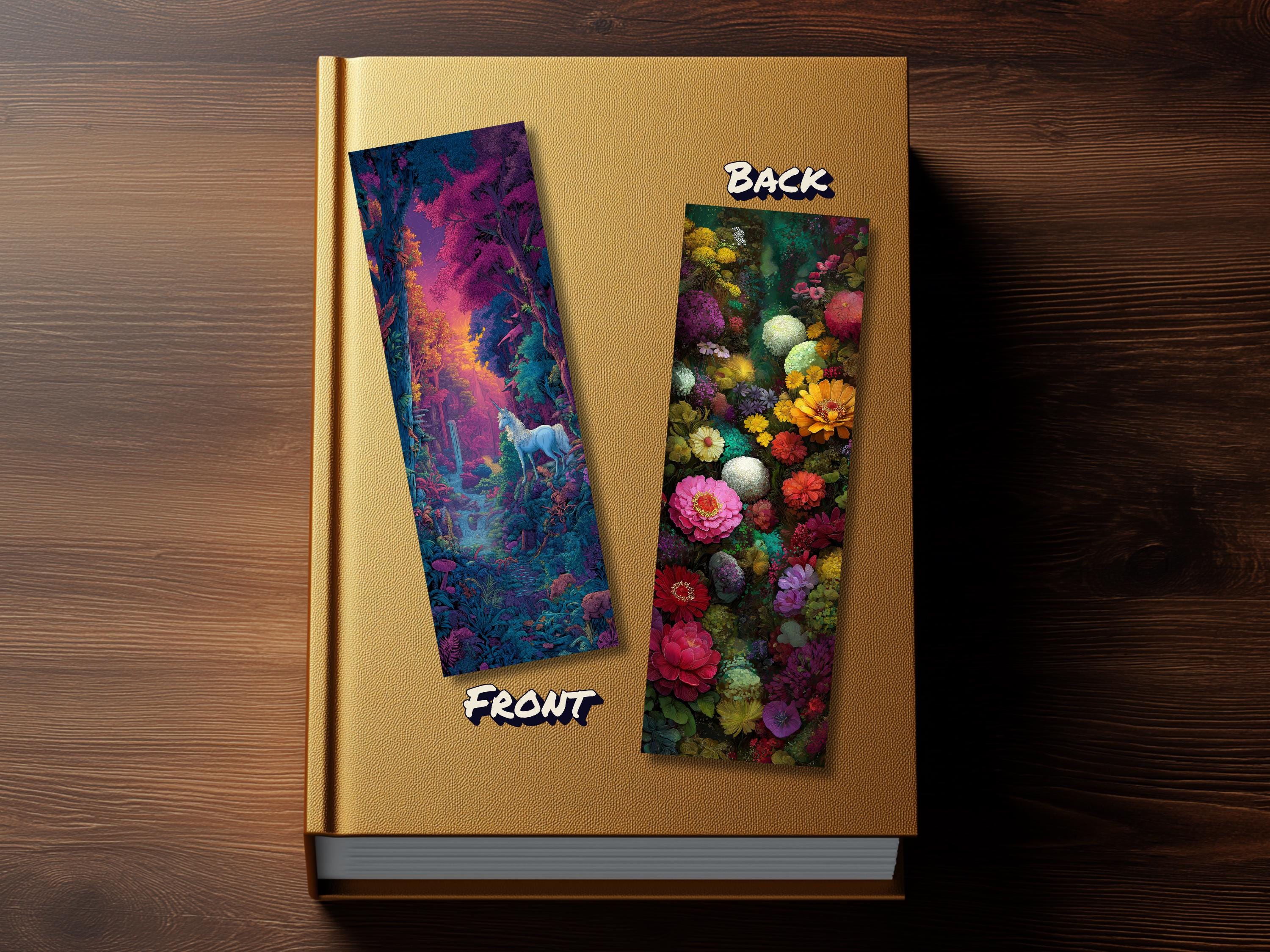 Unicorn Bookmark Set (Set of 4), double sided, High Fantasy Bookmark, Premium Bookmarks
