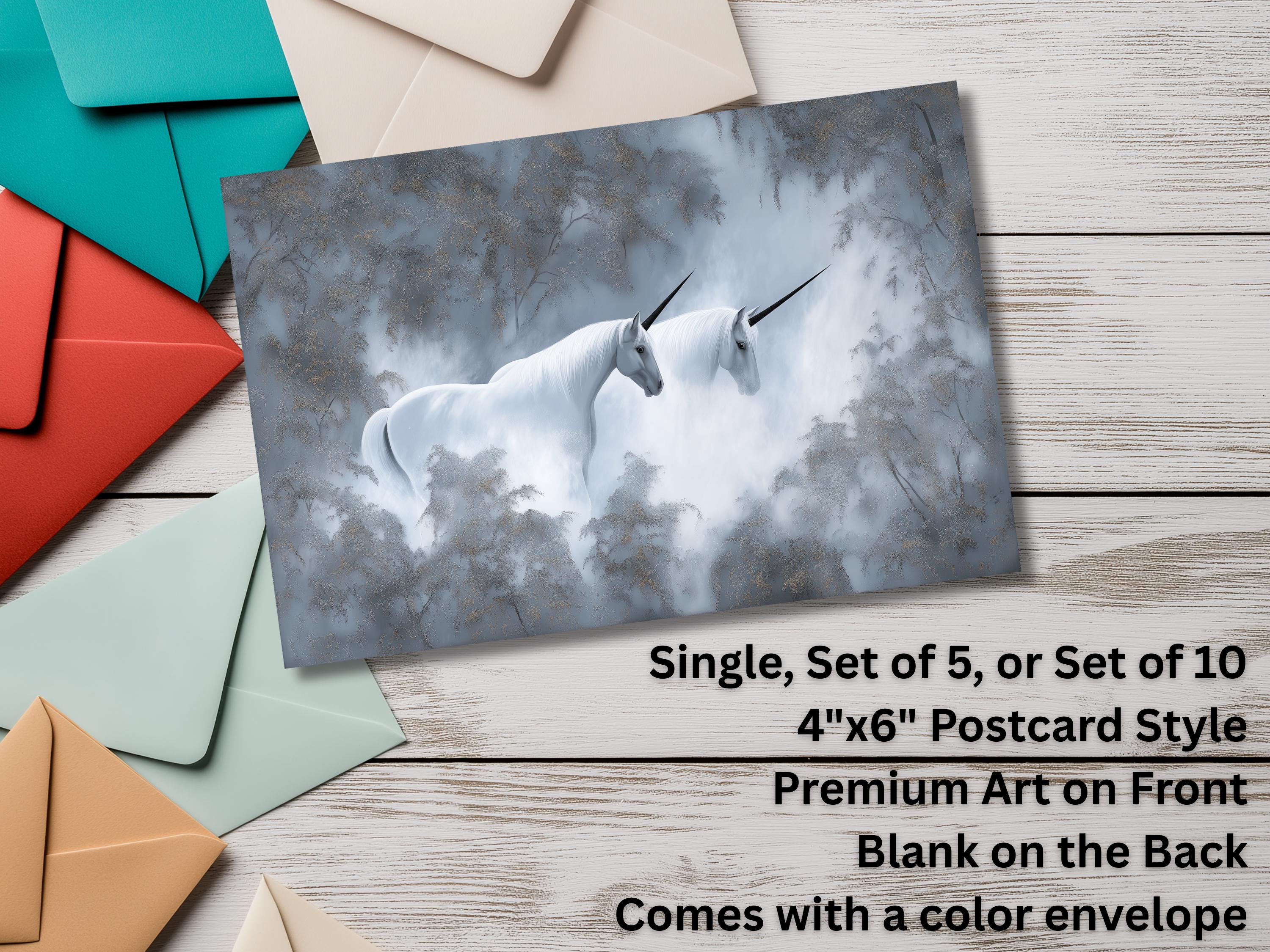 Unicorn Notecards with Envelope: Blank Notecard, Any Occasion, Greeting Cards, Thank you Cards