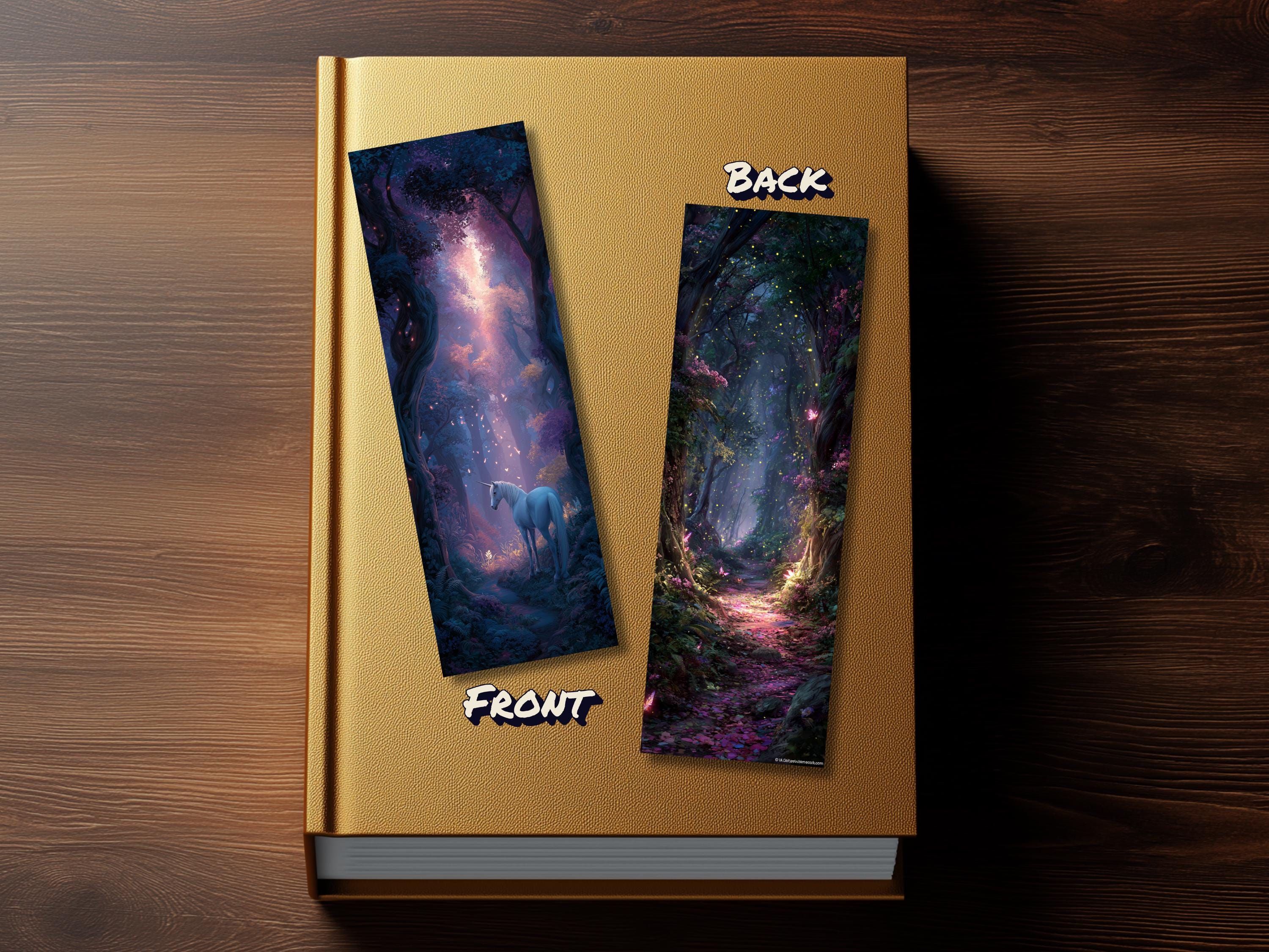 Unicorn Bookmark Set (Set of 4), double sided, High Fantasy Bookmark, Premium Bookmarks