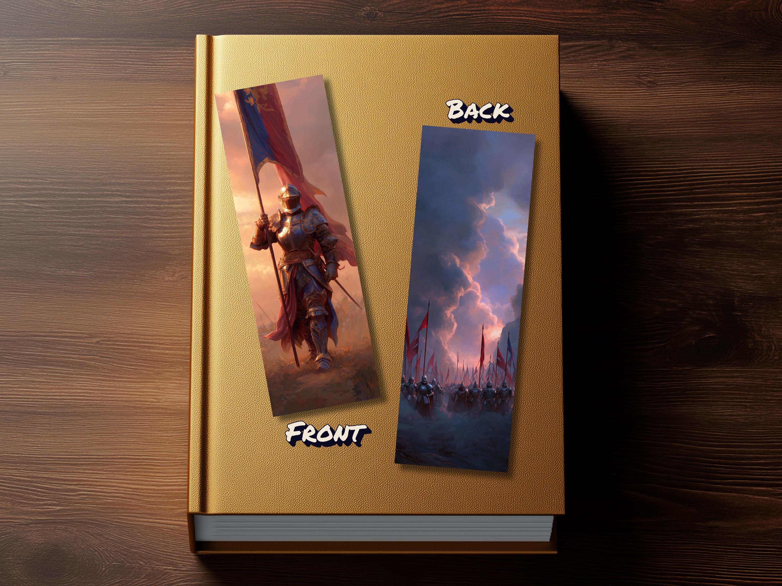 Knights Bookmark Set (Set of 4), double sided, High Fantasy Bookmark, Premium Bookmarks