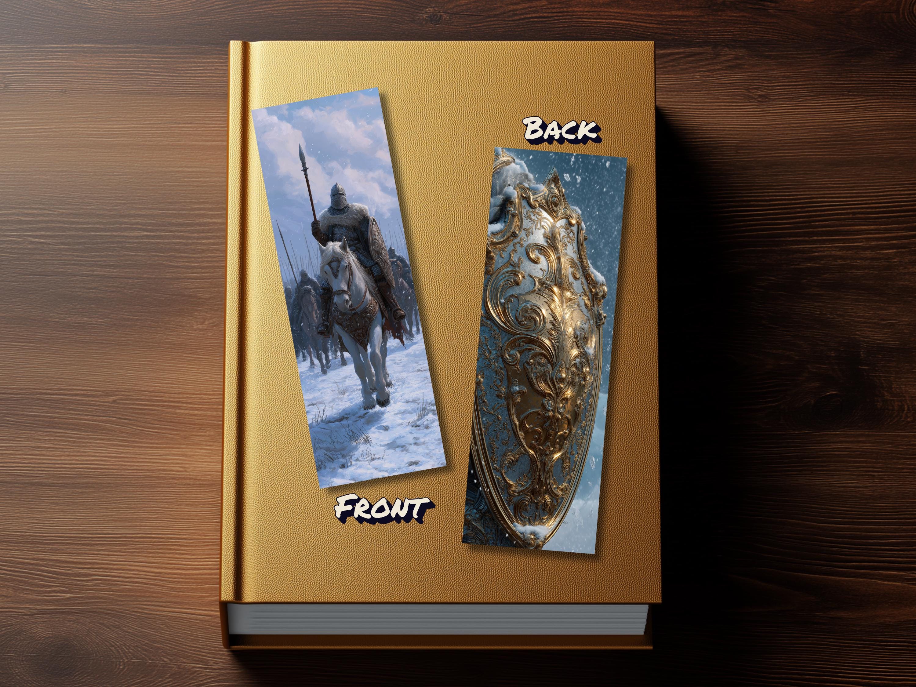 Knights Bookmark Set (Set of 4), double sided, High Fantasy Bookmark, Premium Bookmarks