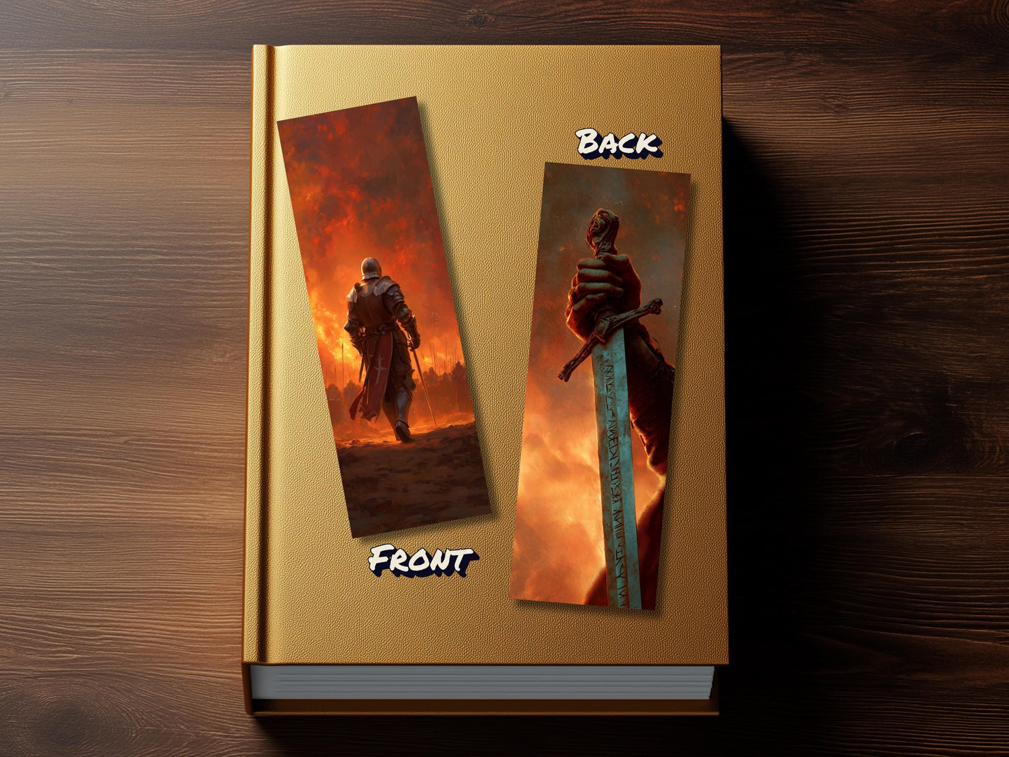Knights Bookmark Set (Set of 4), double sided, High Fantasy Bookmark, Premium Bookmarks