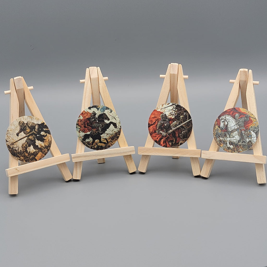 Fantasy Knight Sticker Set (Set of 4) - Holographic Effect -