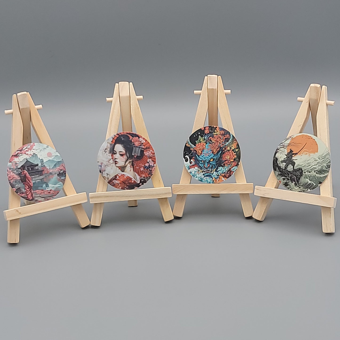 Japan Style Sticker Set B (Set of 4) - Edo Period - Holographic Effect -