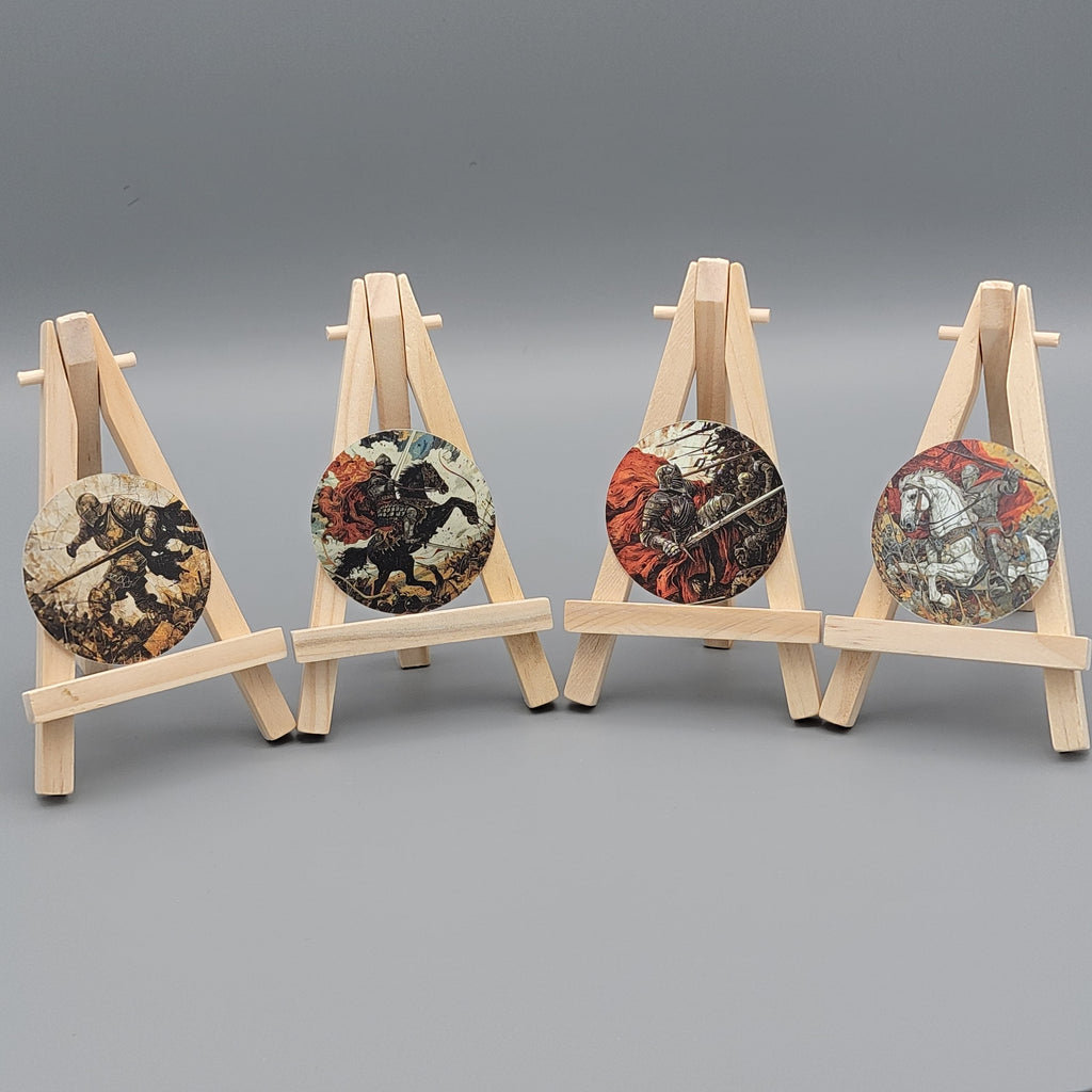 Fantasy Knight Sticker Set (Set of 4) - Holographic Effect -