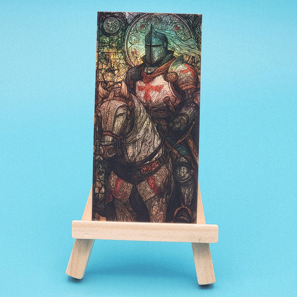 Holographic Knight Sticker Set: Stained Glass Medieval Fantasy (4"x2")