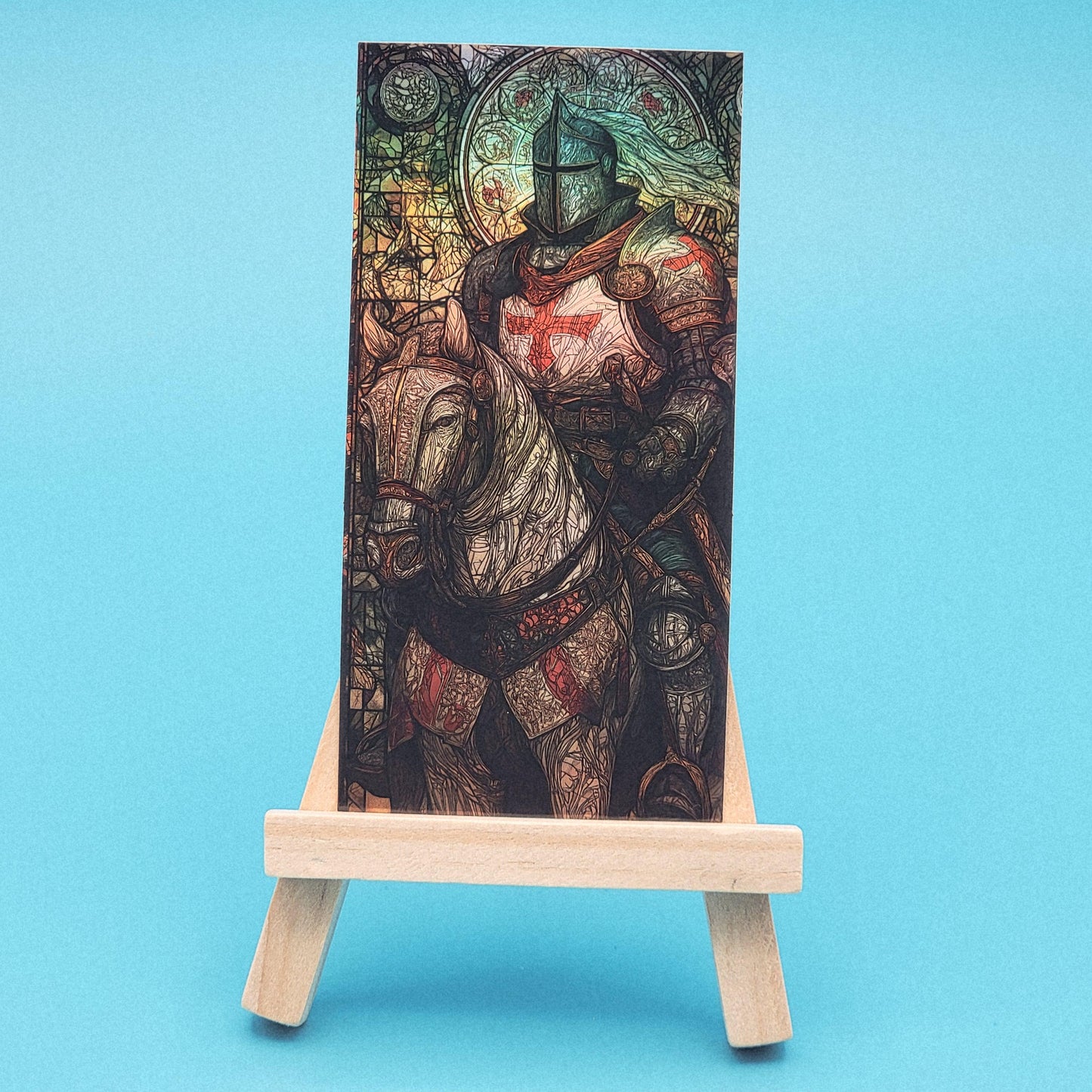 Holographic Knight Sticker Set: Stained Glass Medieval Fantasy (4"x2")