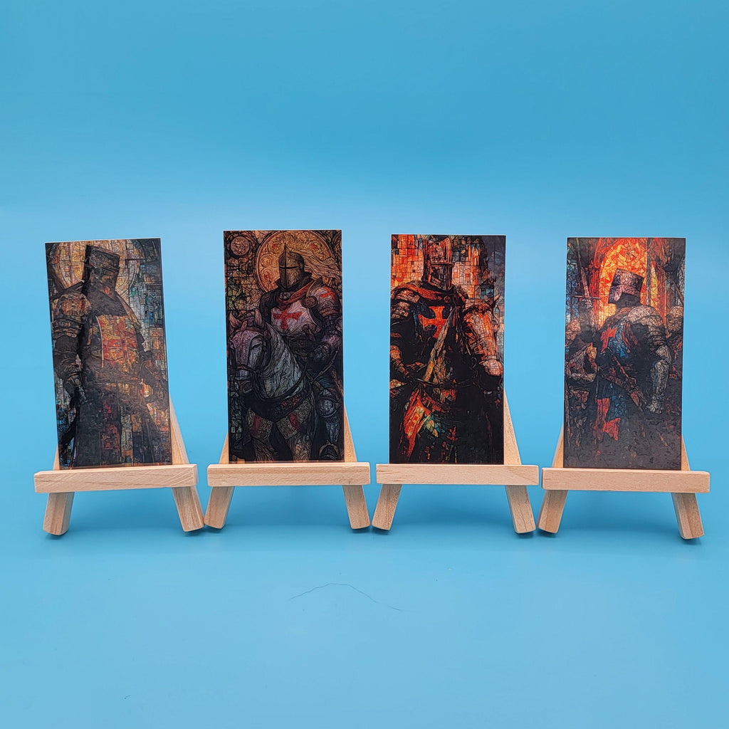 Holographic Knight Sticker Set: Stained Glass Medieval Fantasy (4"x2")