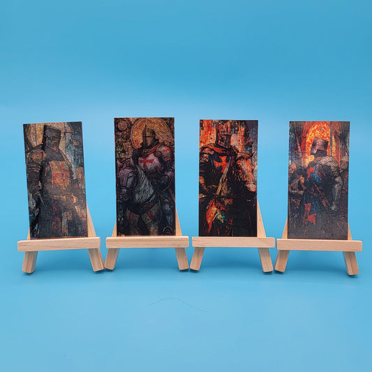 Holographic Knight Sticker Set: Stained Glass Medieval Fantasy (4"x2")