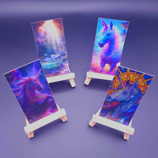Holographic Unicorn Stickers: Fairy Tale Fantasy Art, Laptop Decals (Set of 4)