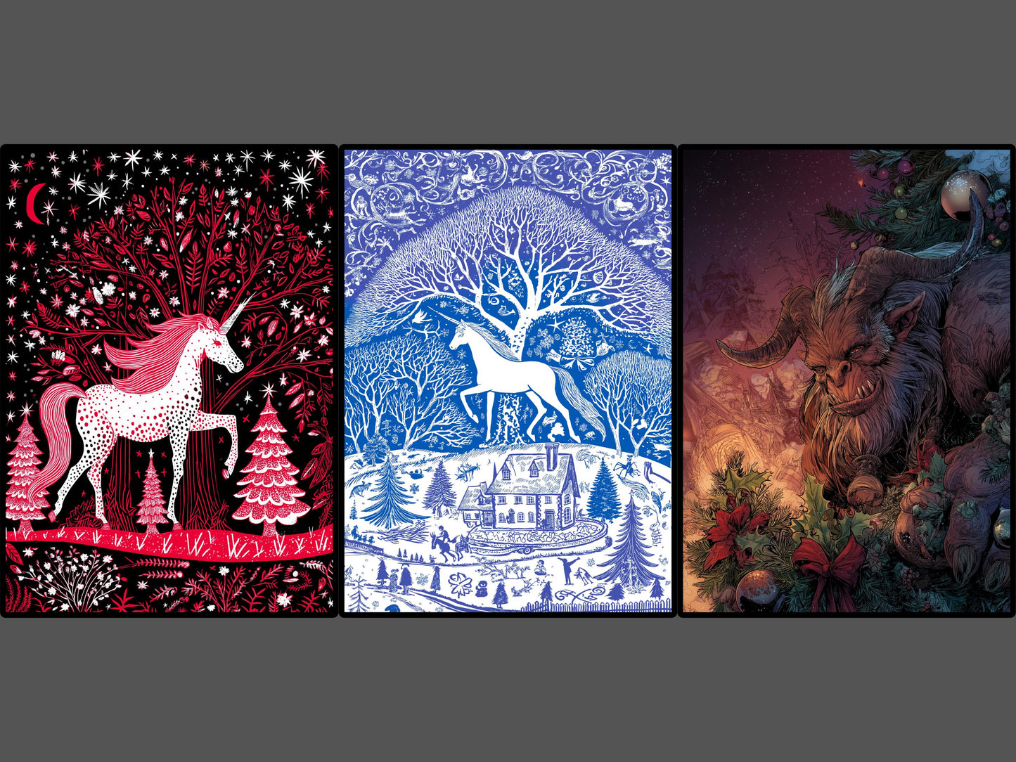 Unique Christmas Card Set: Art Print Quality, 15 Designs