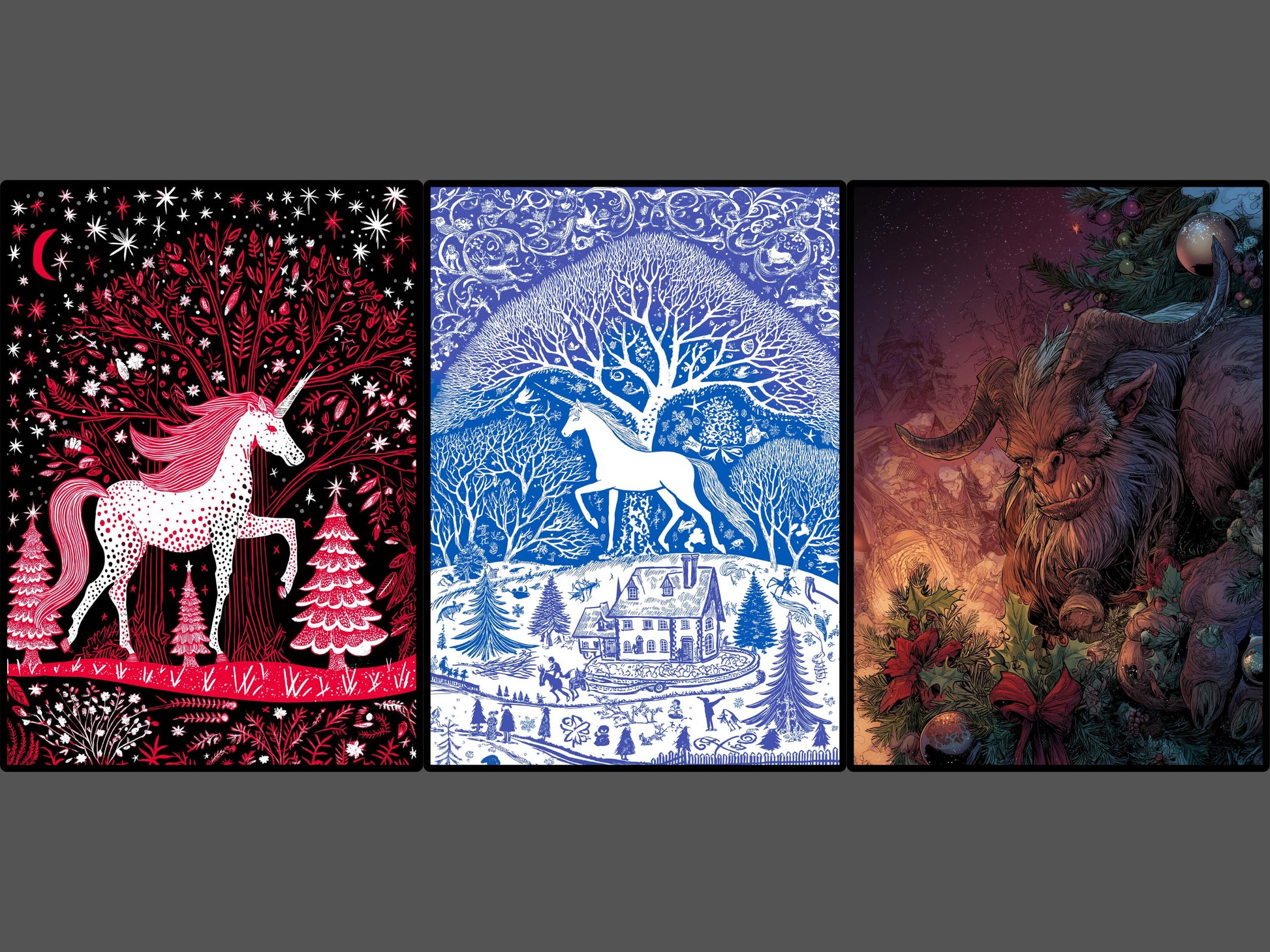 Unique Christmas Card Set: Art Print Quality, 15 Designs