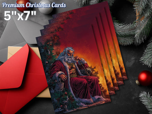Buff Santa Christmas Card: Art Print on 130lb Card Stock