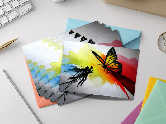Butterfly Notecards with Envelope: Blank Notecard, Any Occasion, Greeting Cards, Thank you Cards