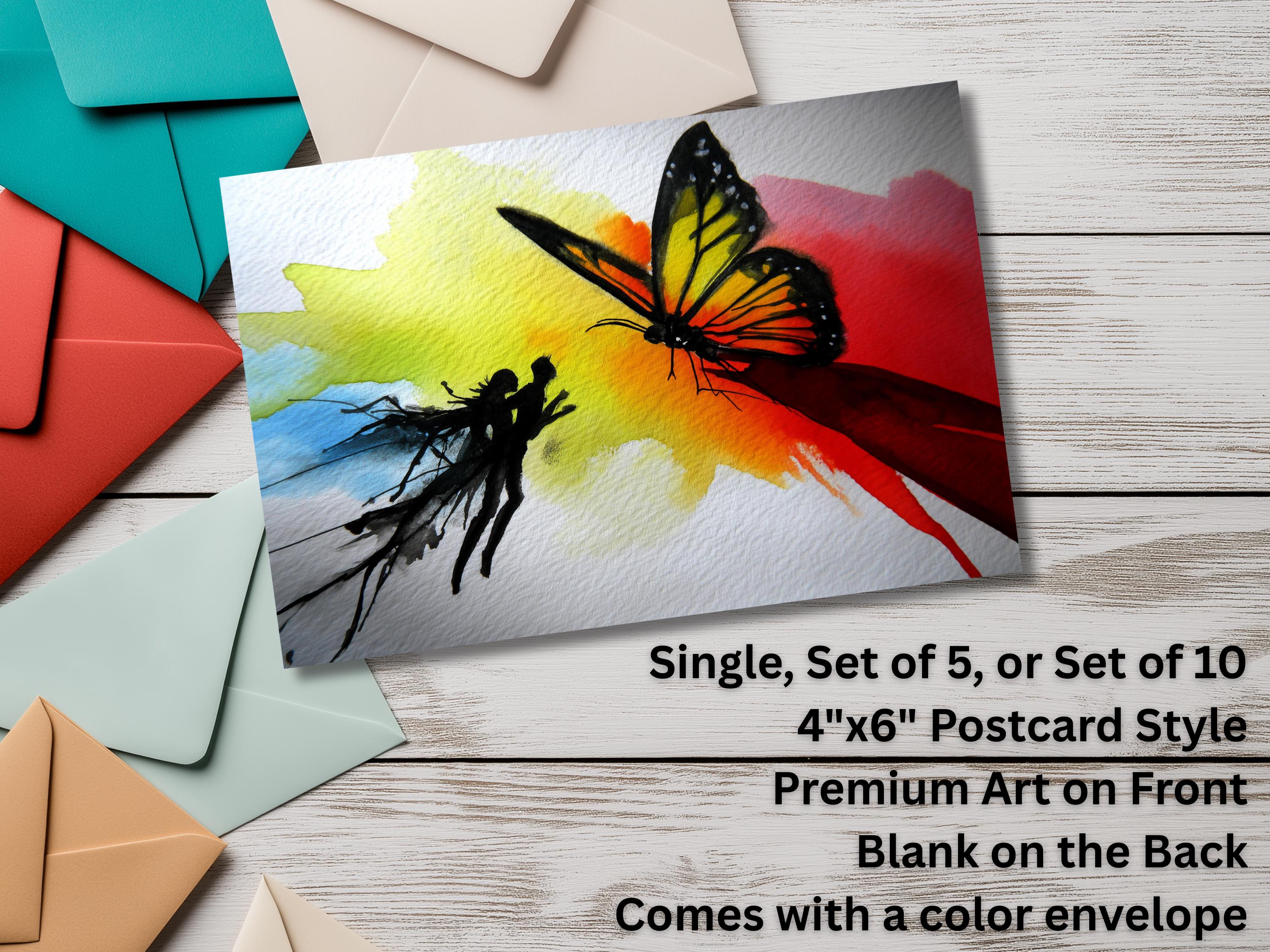 Butterfly Notecards with Envelope: Blank Notecard, Any Occasion, Greeting Cards, Thank you Cards