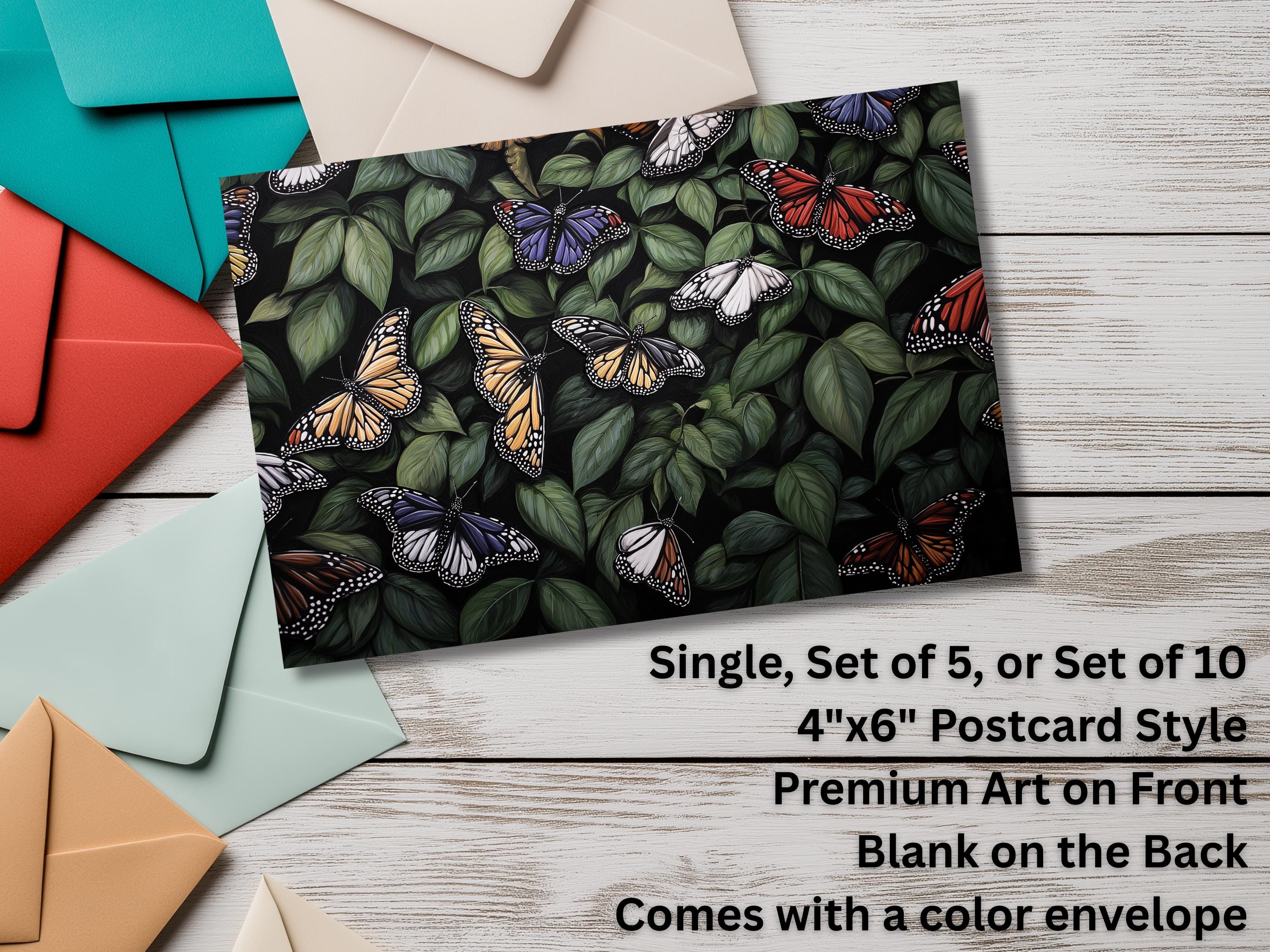 Butterfly Notecards with Envelope: Blank Notecard, Any Occasion, Greeting Cards, Thank you Cards