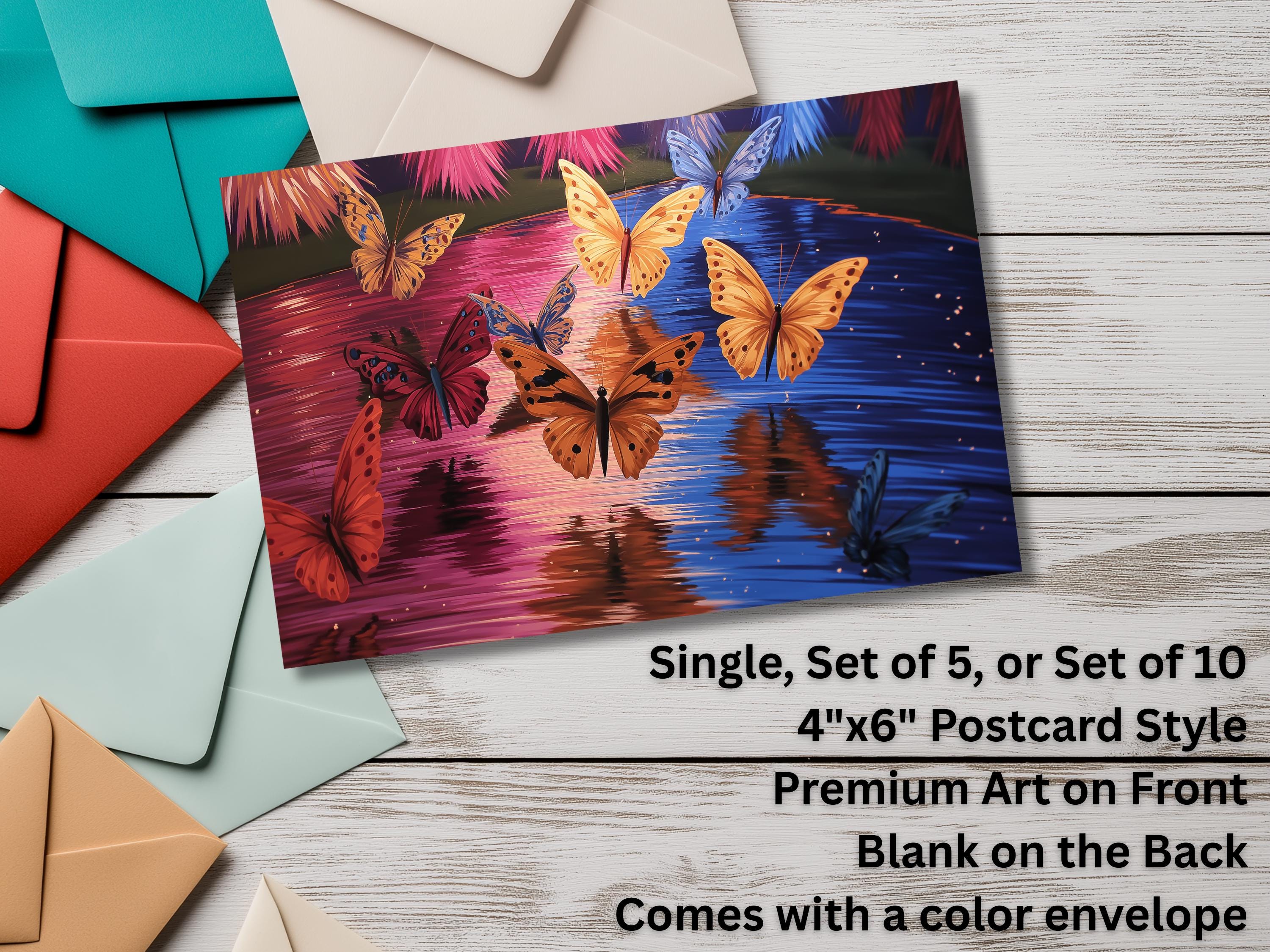 Butterfly Notecards with Envelope: Blank Notecard, Any Occasion, Greeting Cards, Thank you Cards