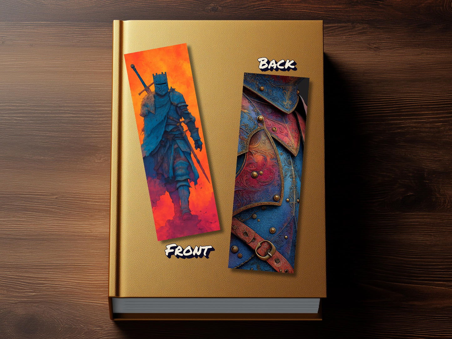 Knights Bookmark Set (Set of 4), double sided, High Fantasy Bookmark, Premium Bookmarks