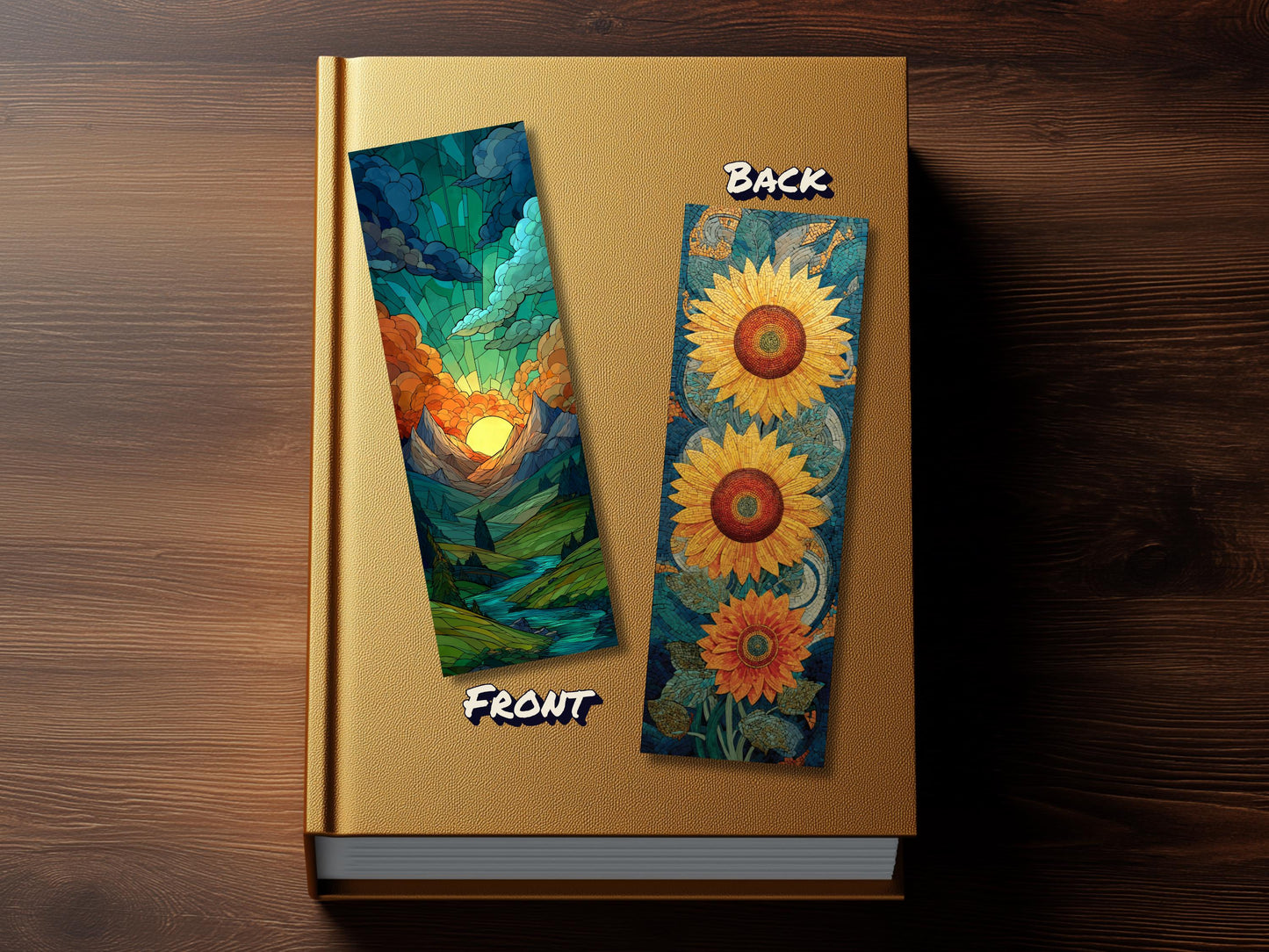 Four Seasons Bookmarks: Stained Glass Style Nature Art (Set of 4)