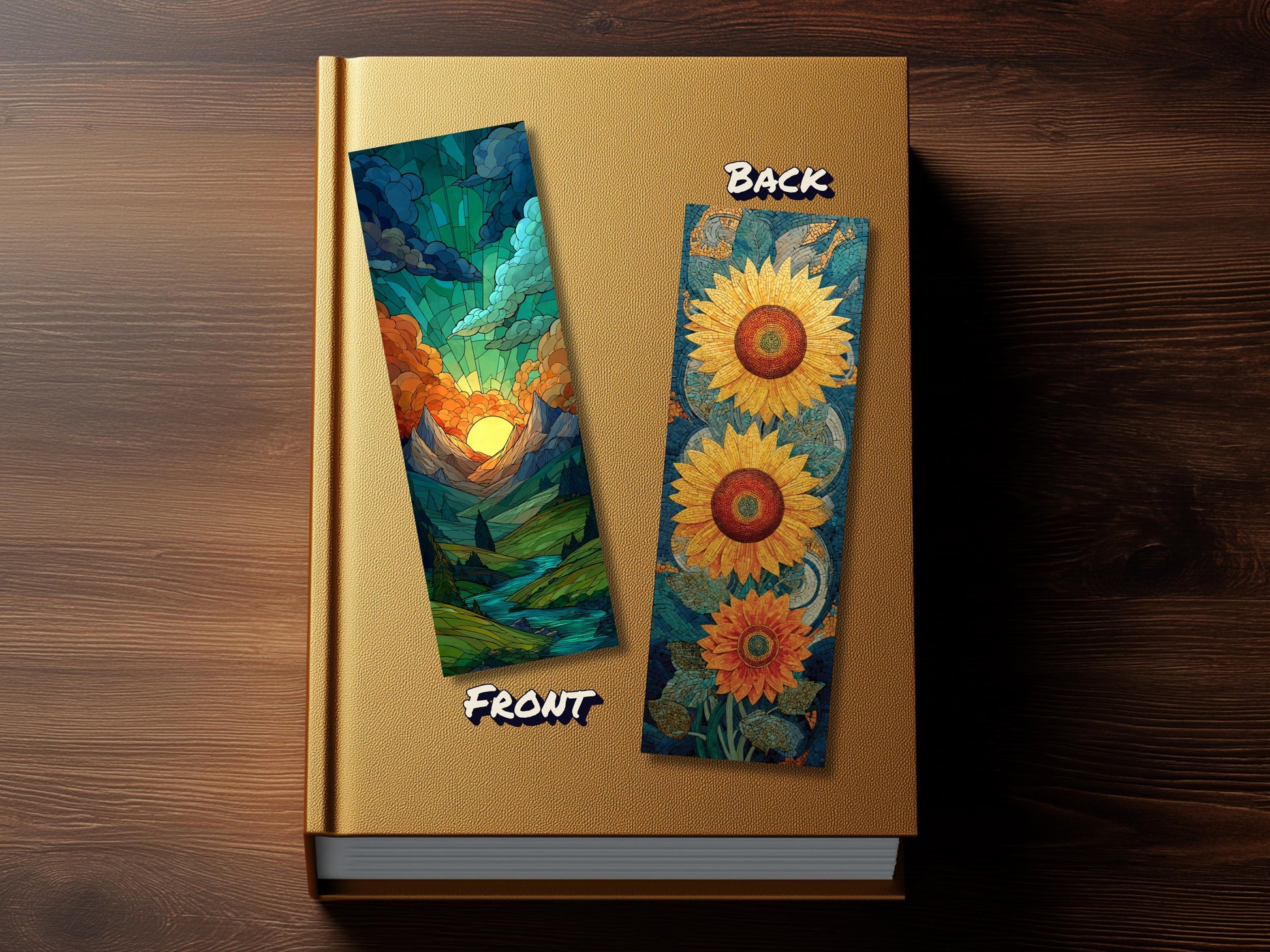 Four Seasons Bookmarks: Stained Glass Style Nature Art (Set of 4)