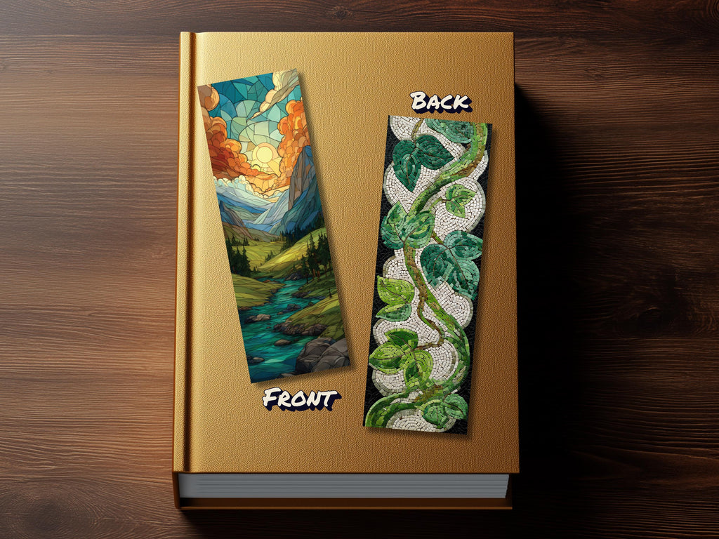 Four Seasons Hero Bookmark Set (Set of 4), double sided, High Fantasy Bookmark, Premium Bookmarks, Stained Glass Style, Nature Bookmarks