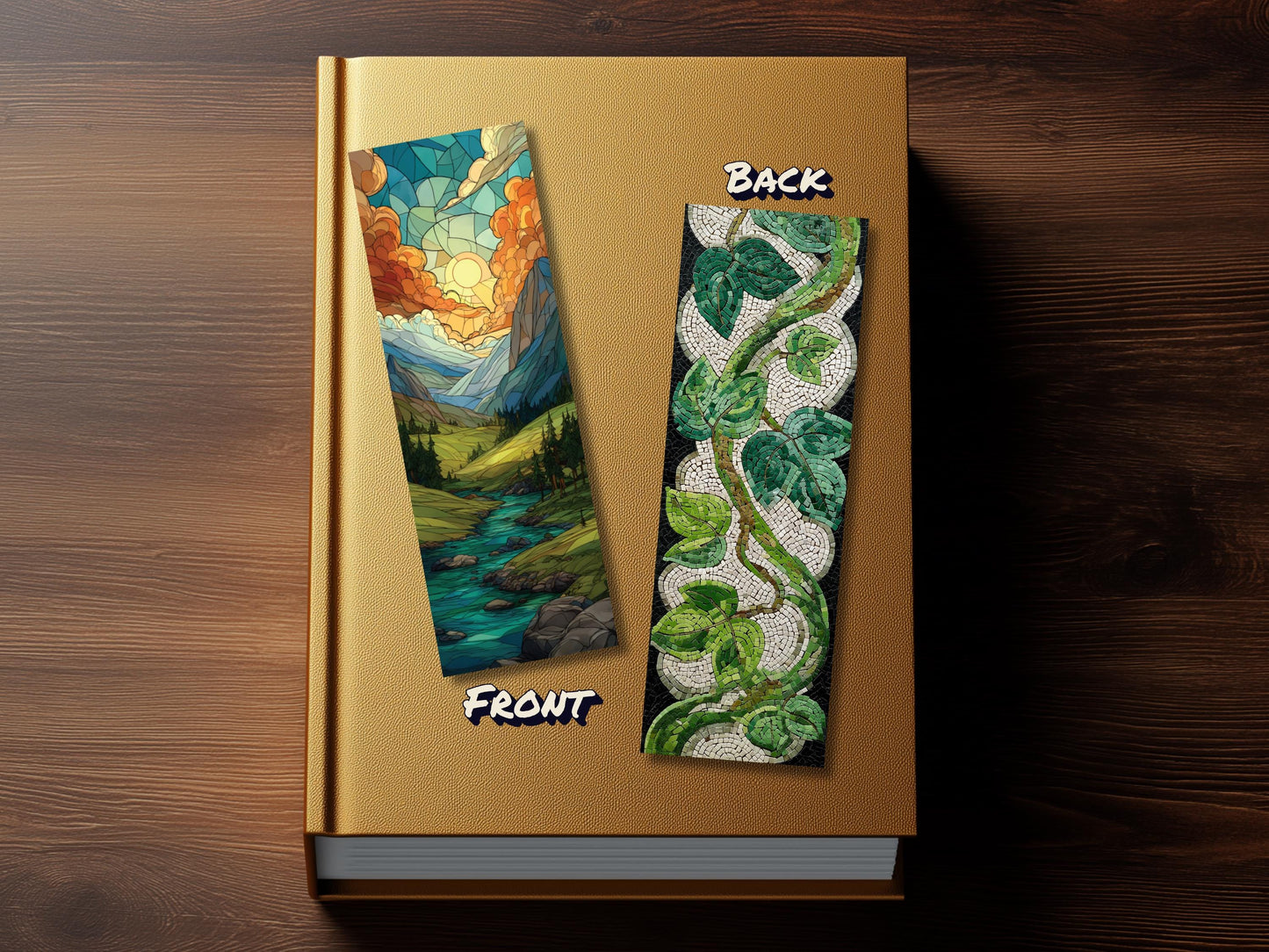 Four Seasons Bookmarks: Stained Glass Style Nature Art (Set of 4)