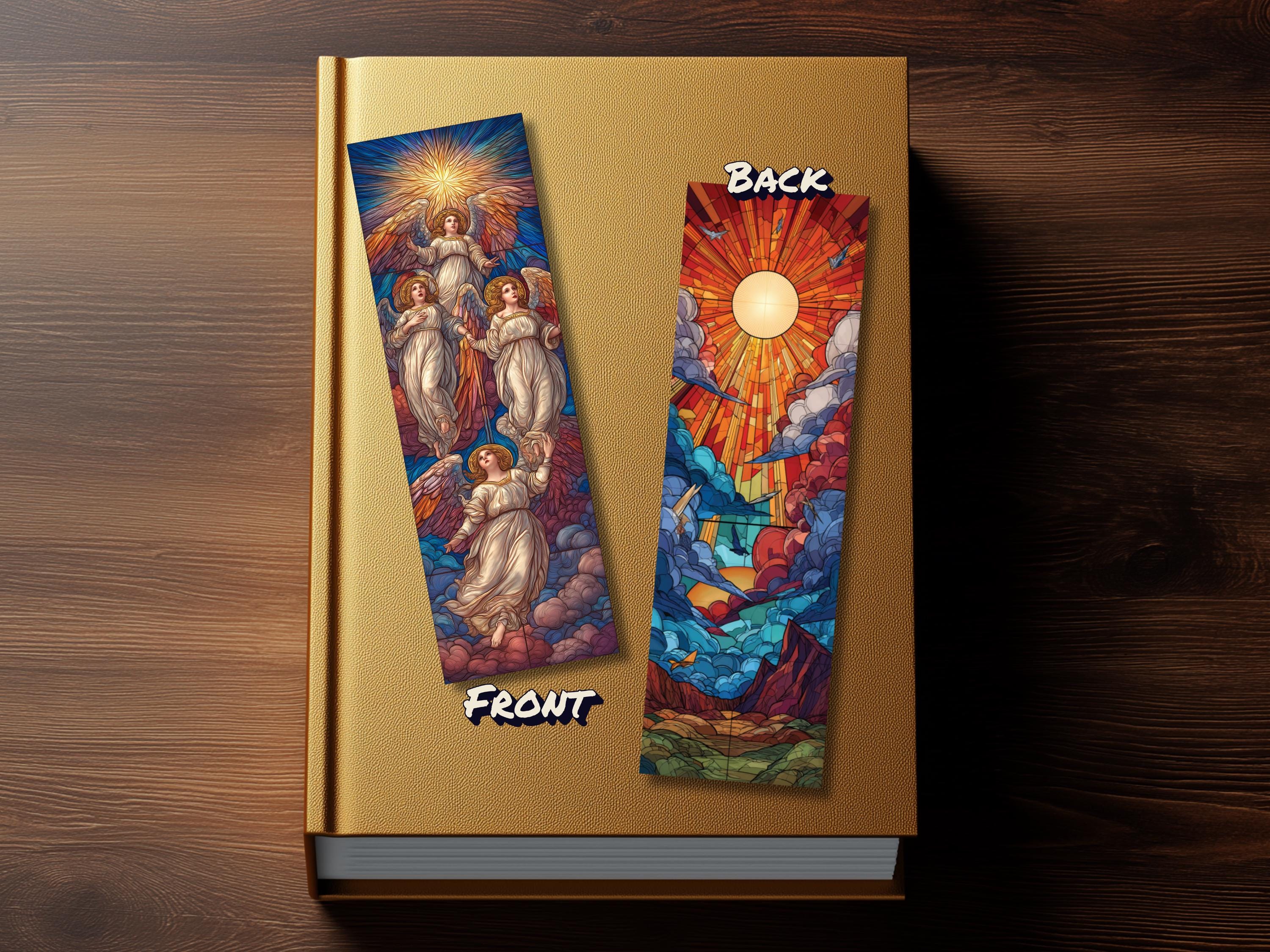 Bible Story Bookmark Set (Set of 4), double sided, High Fantasy Bookmark, Premium Bookmarks, Christian Bookmarks