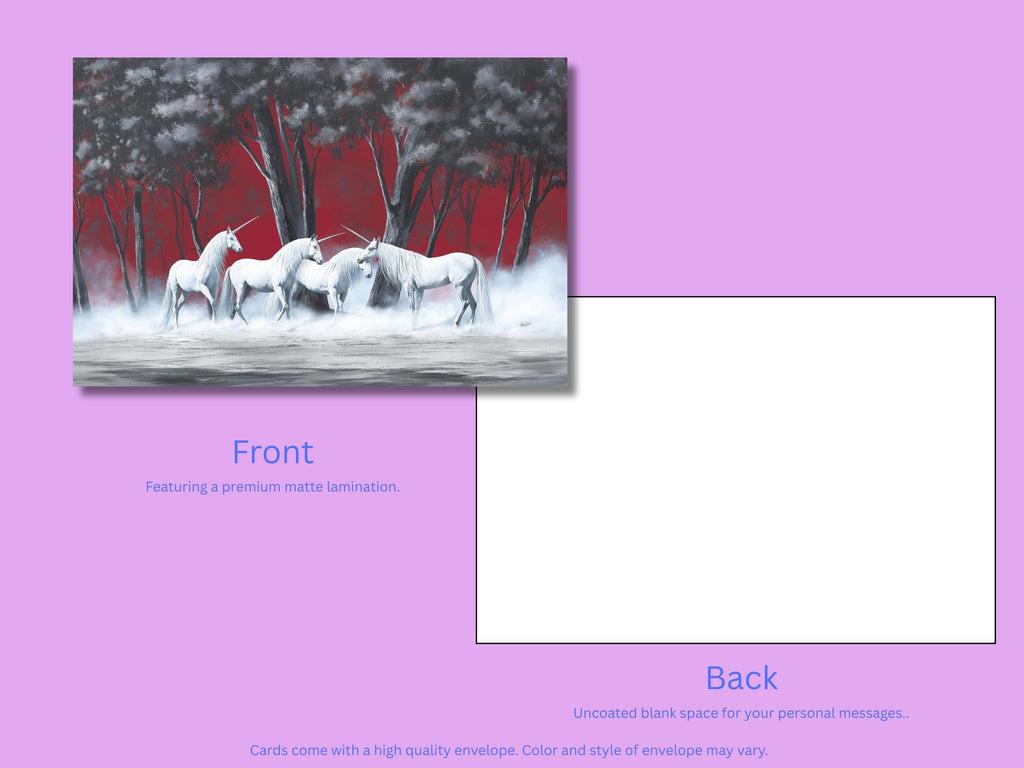 Unicorn Notecards with Envelope: Blank Notecard, Any Occasion, Greeting Cards, Thank you Cards