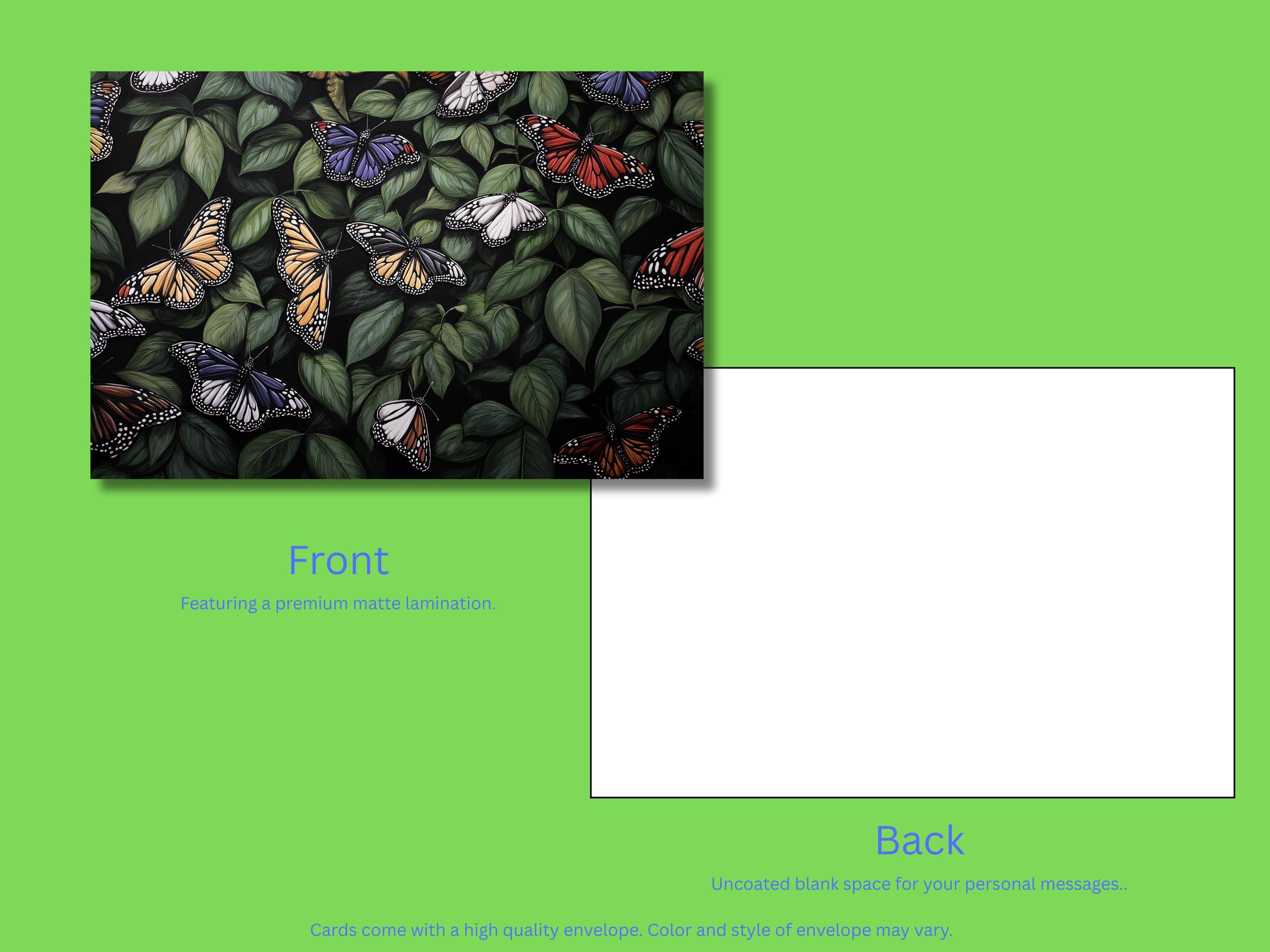 Butterfly Notecards with Envelope: Blank Notecard, Any Occasion, Greeting Cards, Thank you Cards