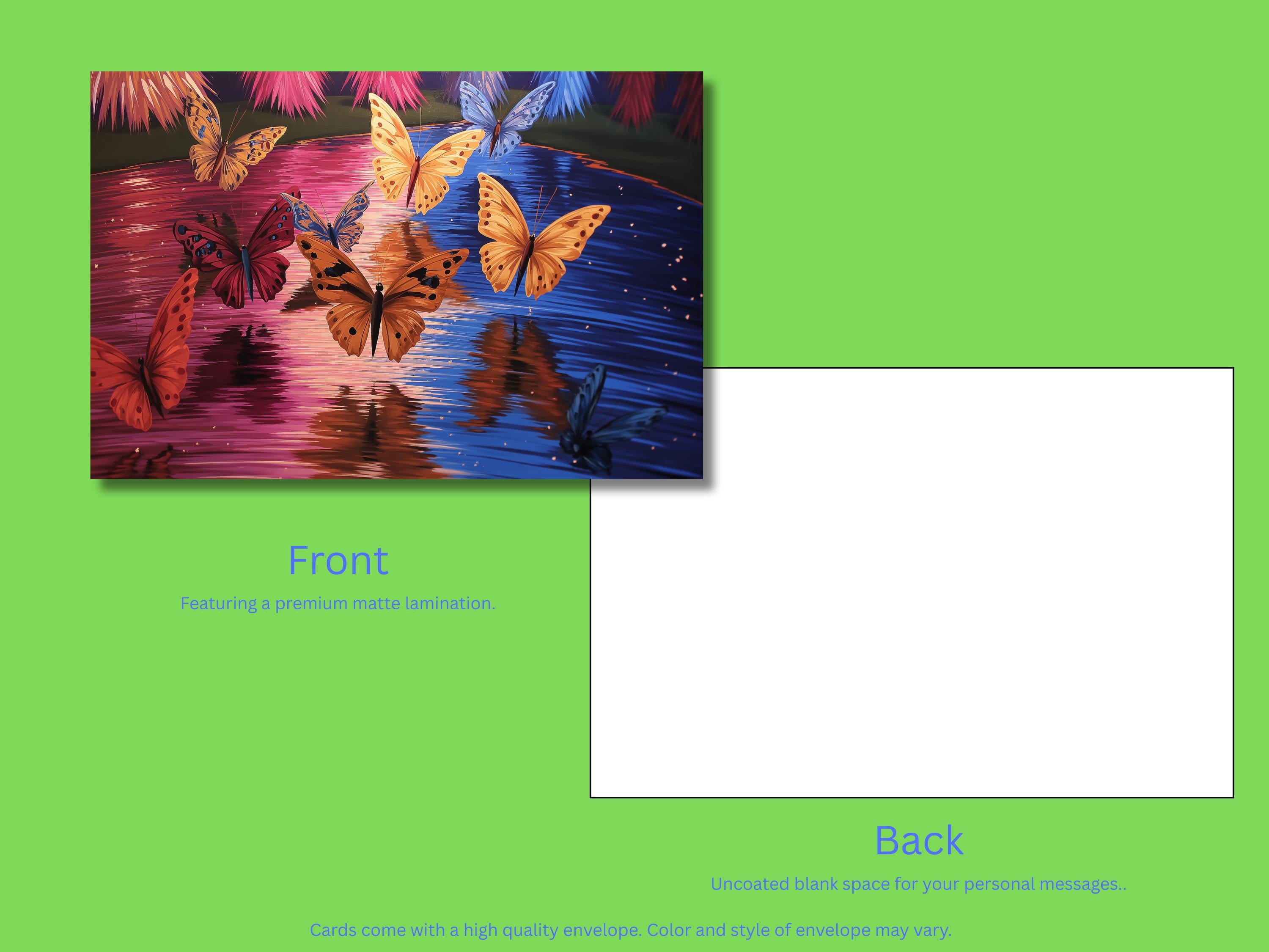 Butterfly Notecards with Envelope: Blank Notecard, Any Occasion, Greeting Cards, Thank you Cards