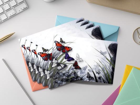 Butterfly Notecards with Envelope: Blank Notecard, Any Occasion, Greeting Cards, Thank you Cards