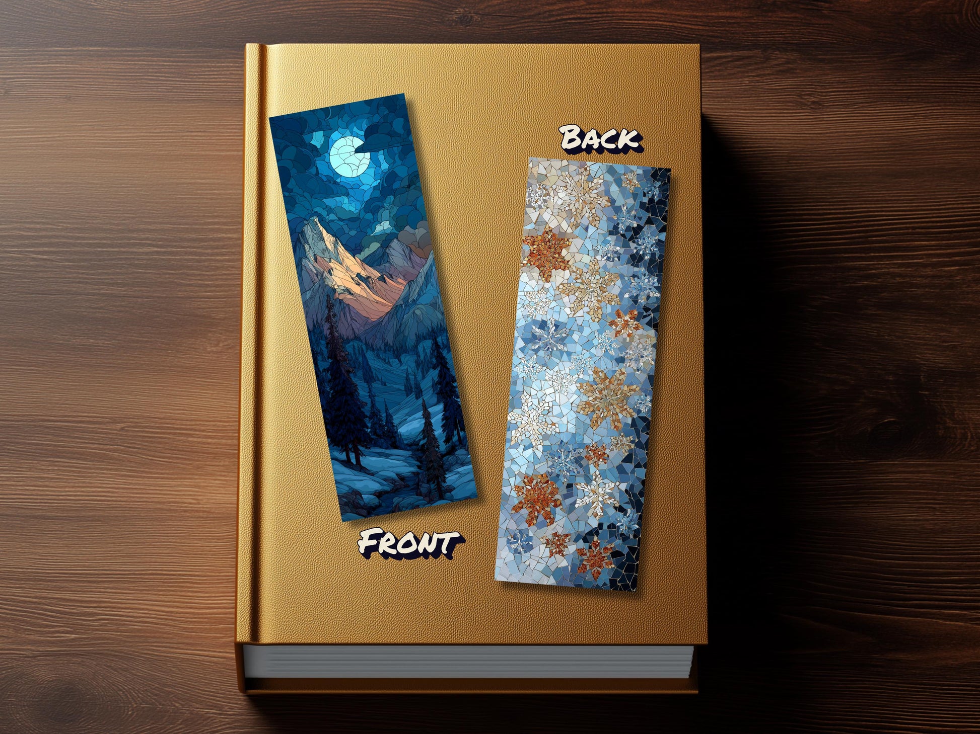 Four Seasons Bookmarks: Stained Glass Style Nature Art (Set of 4)