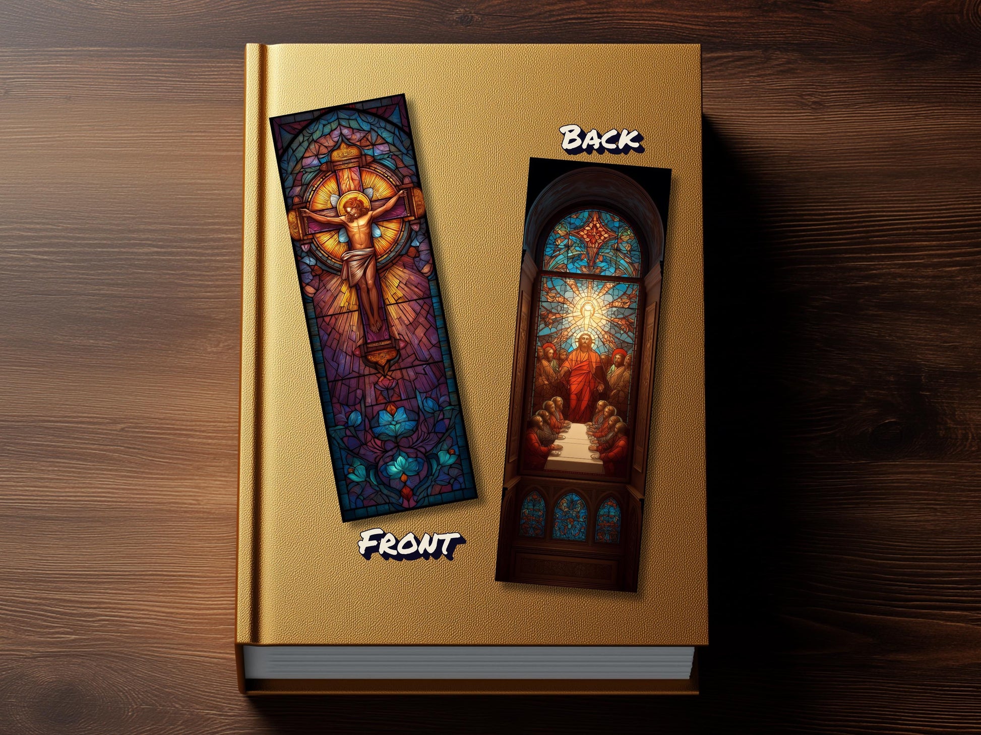 Stained Glass Bible Story Bookmark Set, Religious Art (Set of 4)
